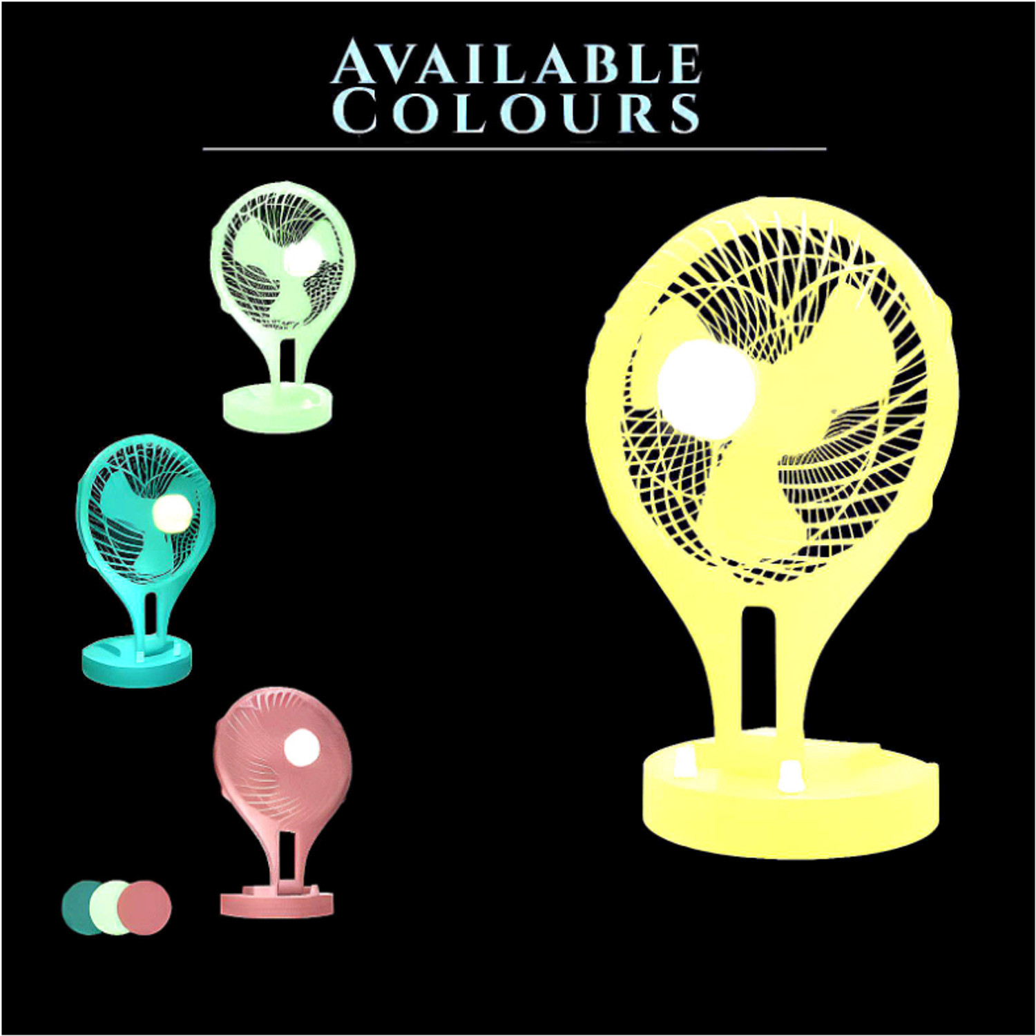 Image of ROAR Wind Cool Fan: 6 Steps, 2000mAh Battery, High Speed, LED, Multiple Colors vp76 CF-907 Wave FanFoldable USB Mini Hand Fan: Portable Cooling with Light USB Fan