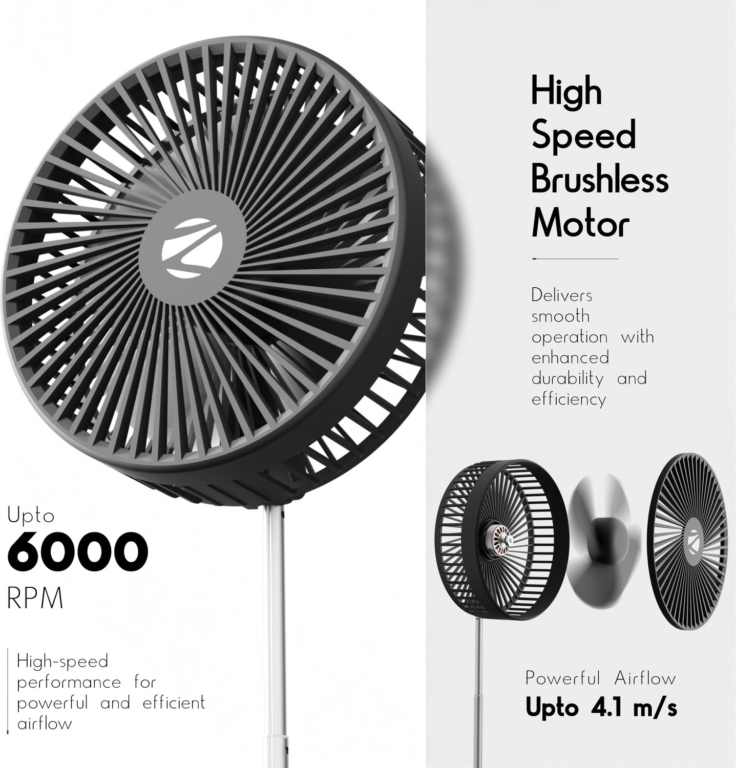 Image of ZEBRONICS Zeb-Heat Buster 500 (Black) Zeb-Heat Buster 500 (Black) USB Fan