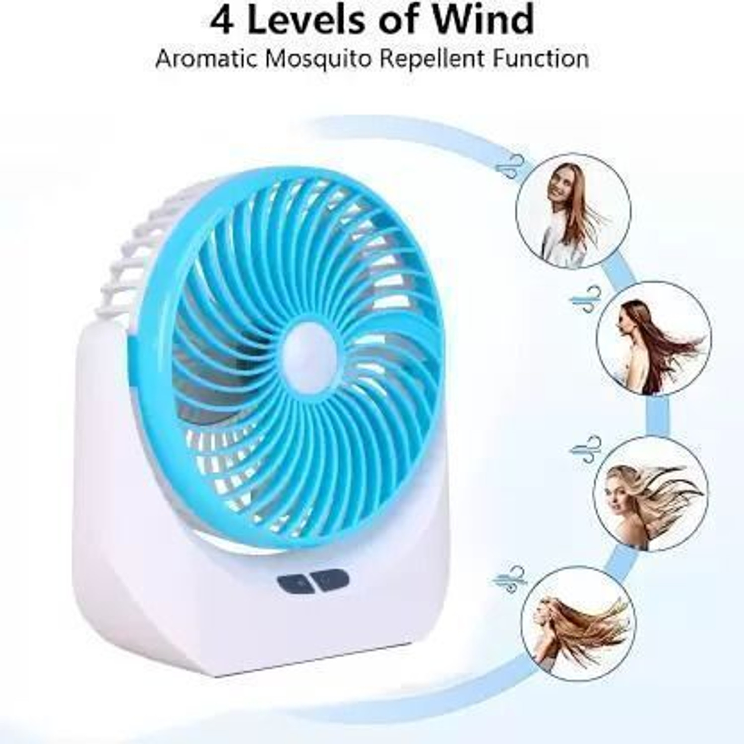 Image of Darshan High Speed Rechargeable Table Fan with LED Light For Office Desk, Home 319 Ultra High Speed 1400 mm Table Fan