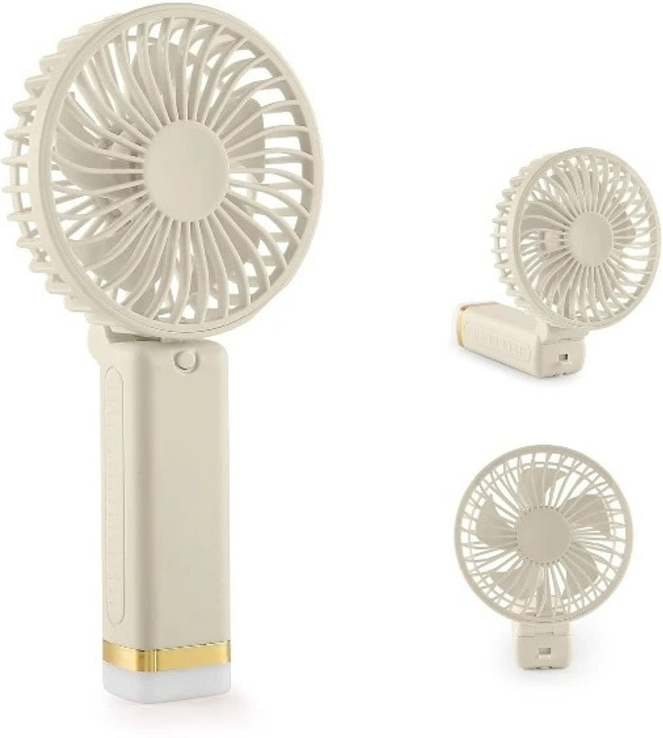 Image of PLERIZA (RECHARGEABLE PORTABLE USB FAN) With Mobile Stand, 1200mAh Battery 3 Speed Modes | Travel, Makeup, Kitchen,Women's Personal Pankhaa USB Fan