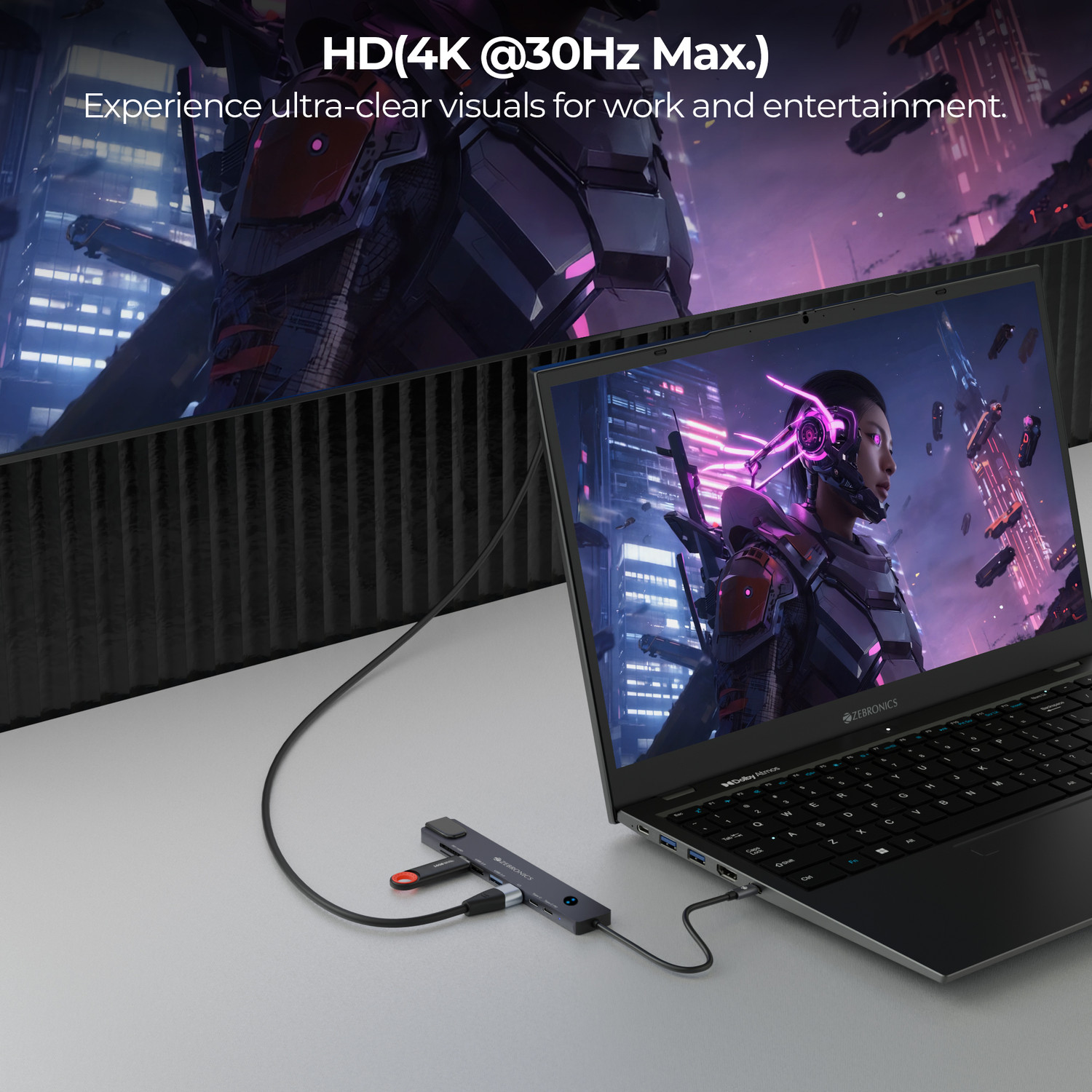 Image of ZEBRONICS ZEB - CT101 PLUS ZEB - CT101 PLUS USB Hub
