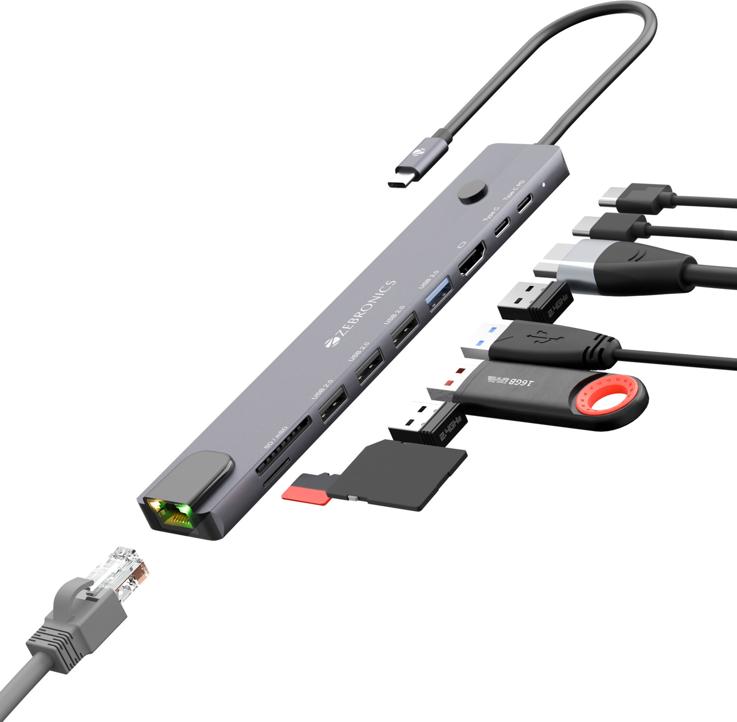 Image of ZEBRONICS ZEB - CT101 PLUS ZEB - CT101 PLUS USB Hub