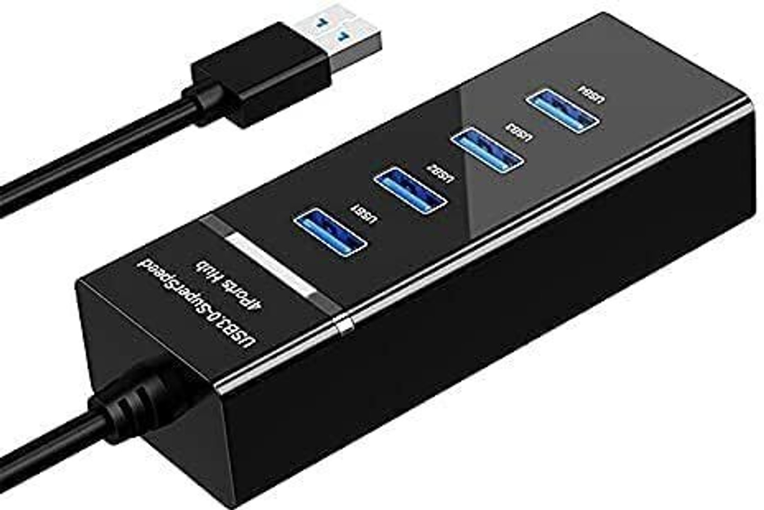 Image of Hybite 4 Port USB HUB SuperSpeed 3.0 Portable Mini-Hub For Pendrive, Mouse, Keyboards, Camera, Mobile, Tablet, PC, Laptop, TV Etc USB Hub