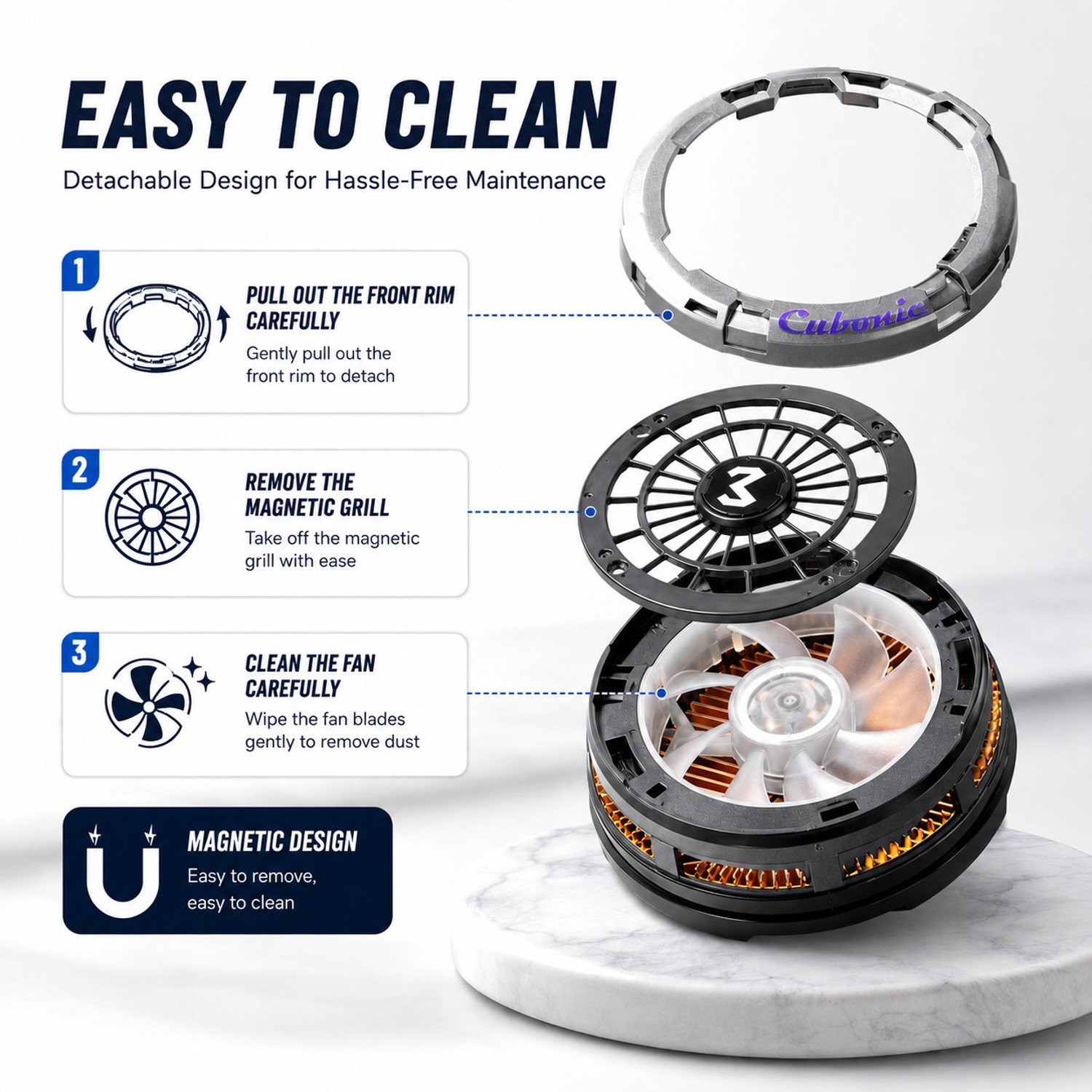 Image of Cubonic CX26 Ragnex 30W Mobile Gaming|Quick Clean AI mode 100 Level Speed| RGB Cooling Fan All in one Cooler