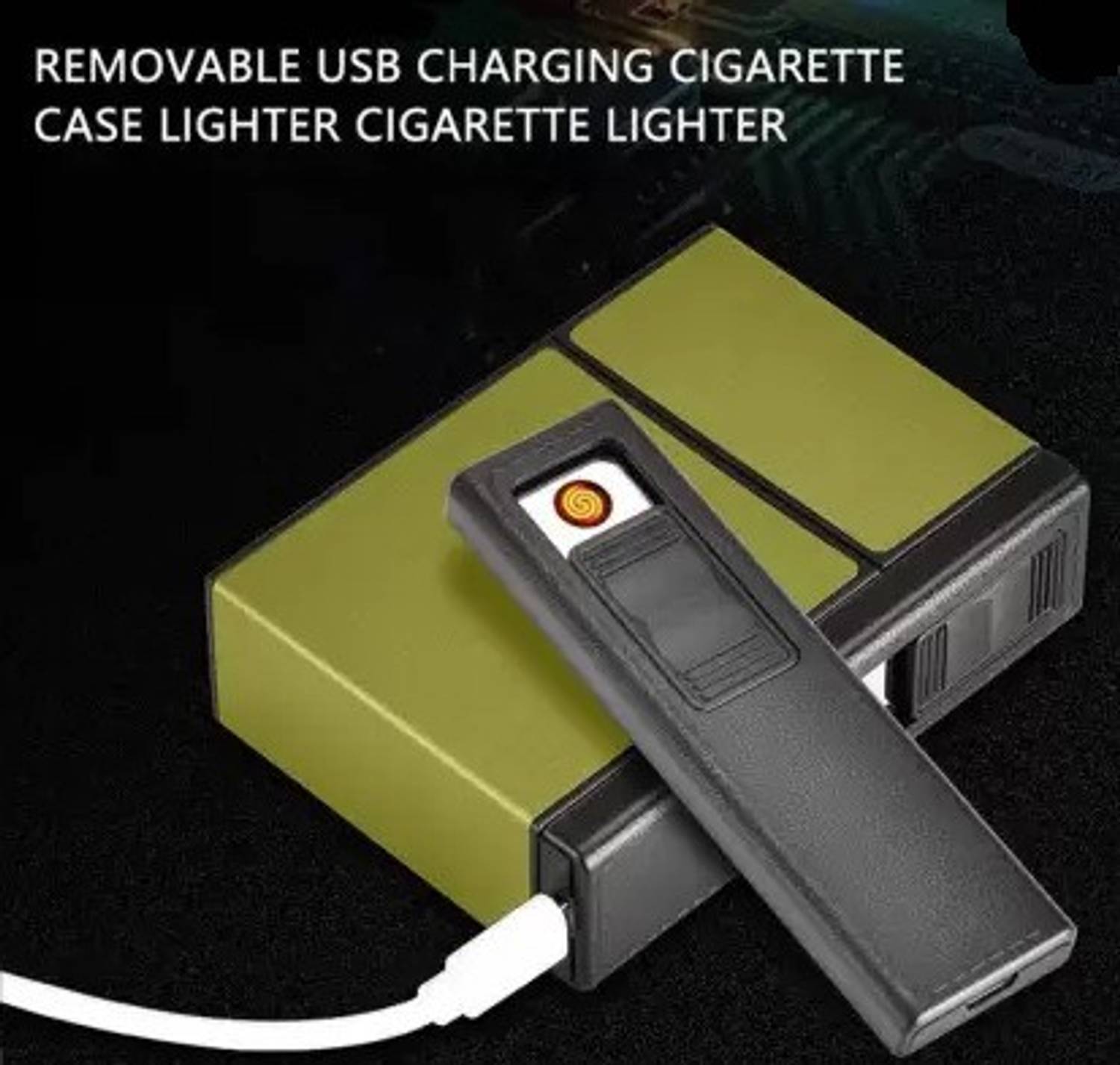 Huayue ™ 2-in-1 Premium Quality FOCUS Cigarette Case Box Lighter FOCUS 20  Pcs Cigarette USB Rechargeable Pocket Size Windproof Cigarette Case Box  Cigarette Lighter Price in India