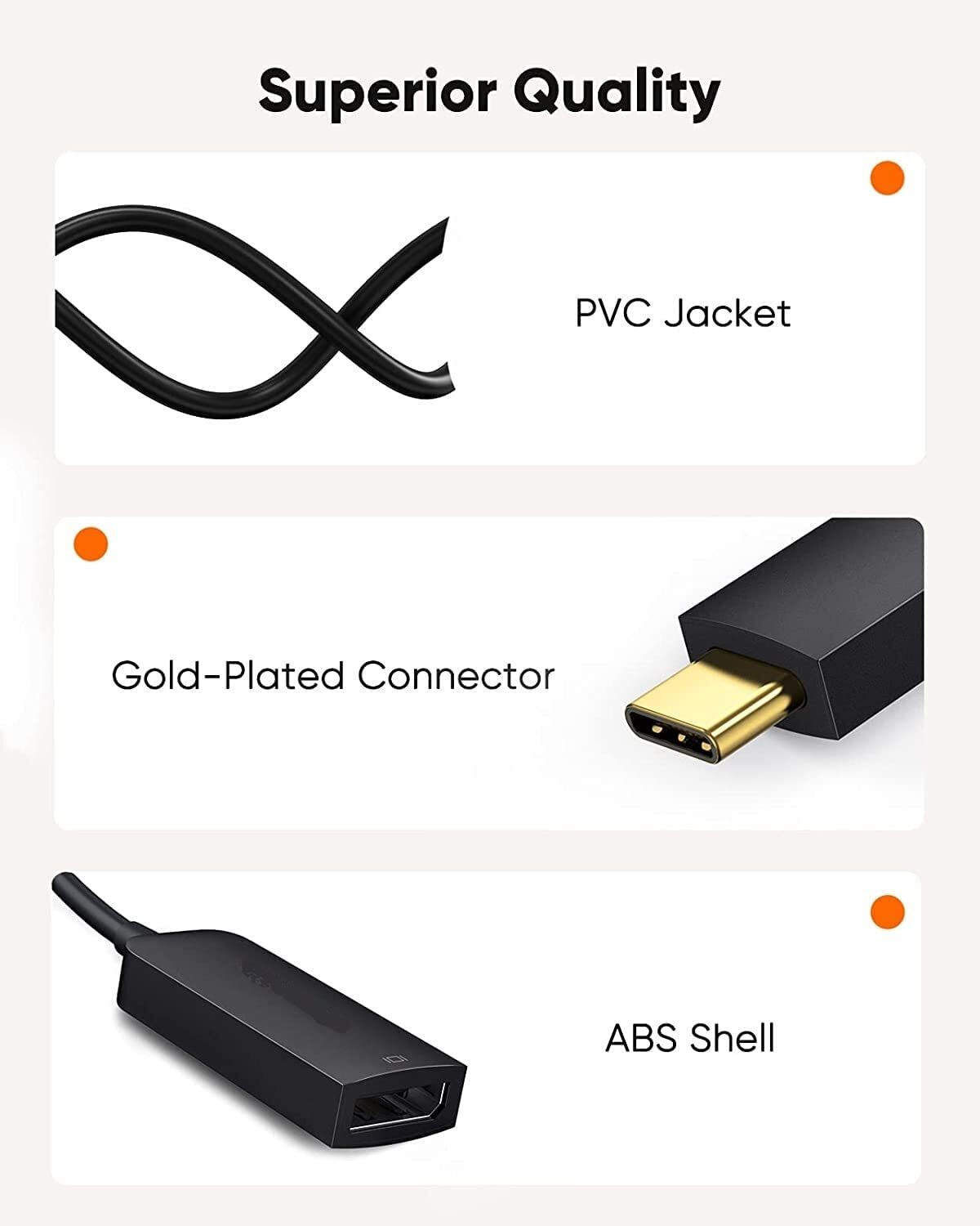Image of RyzCare USB C to DisplayPort Adapter 8K@60Hz /4K@144Hz,USB Type C to DP 1.4 Cable Adapter Gaming Adapter