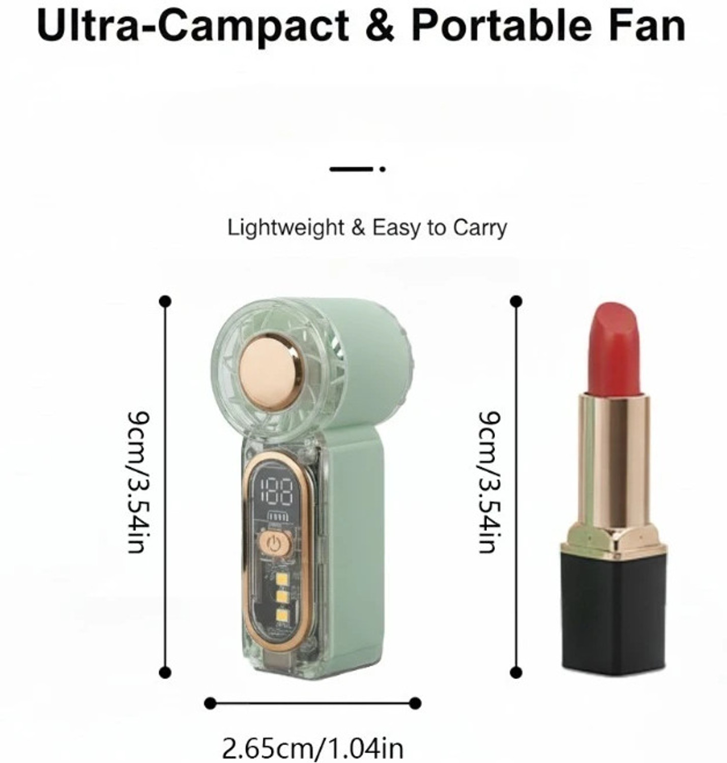 Image of TechPride USB Mini Fan | Portable Pocket Cooling Fan with LED Light Feature Rechargeable | Handheld & Desk Fan for Travel, Home, Office, Indoor & Outdoor Use USB Fan