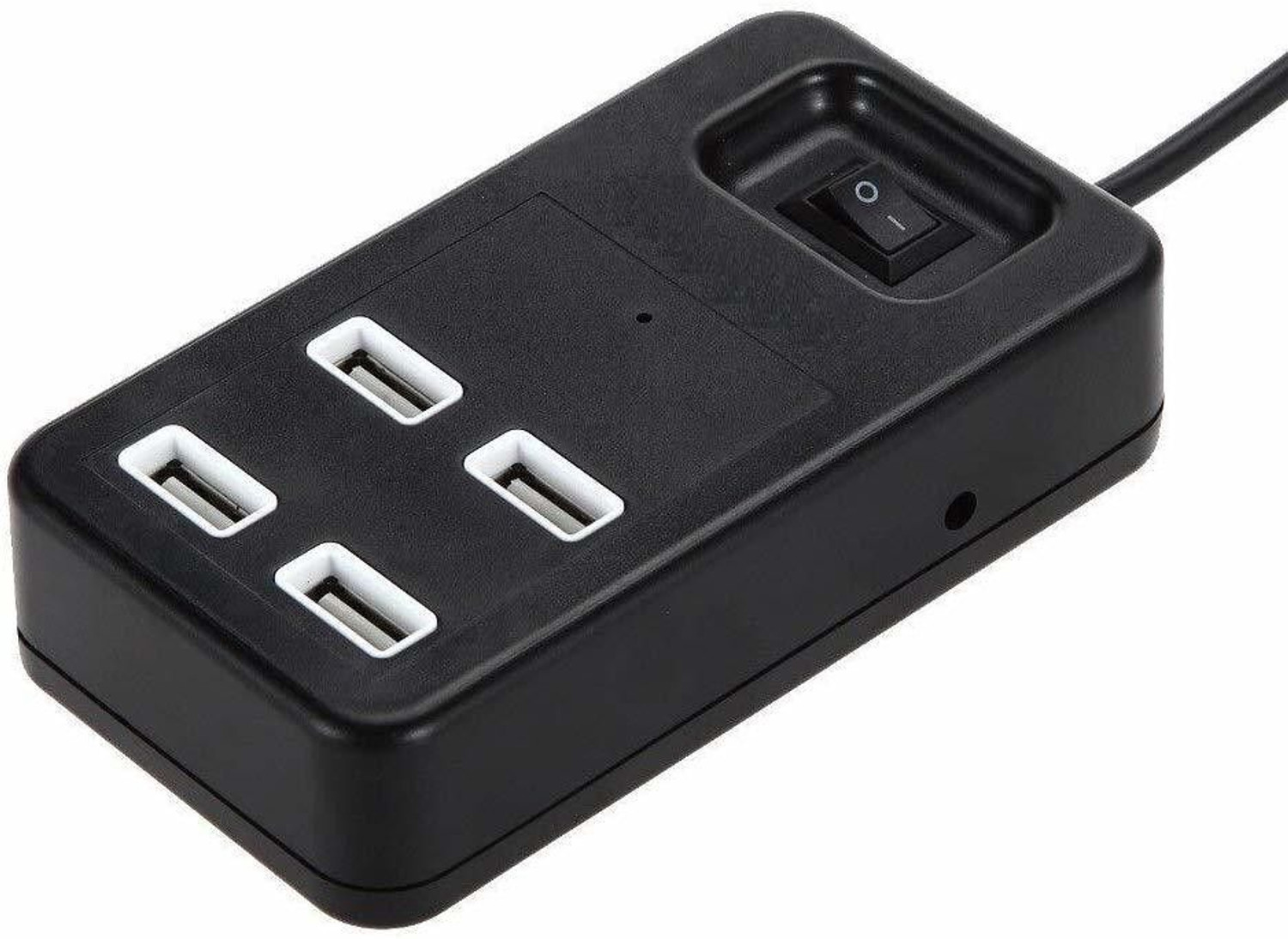 Image of spincart 4 Port USB 2.0 HUB, High Speed Data Transfer with Control Switch and 1.2 m Long Cable for Windows, Mac OS & Linux, PC Desktop Laptop MacBook P-1601 USB Hub (Black)