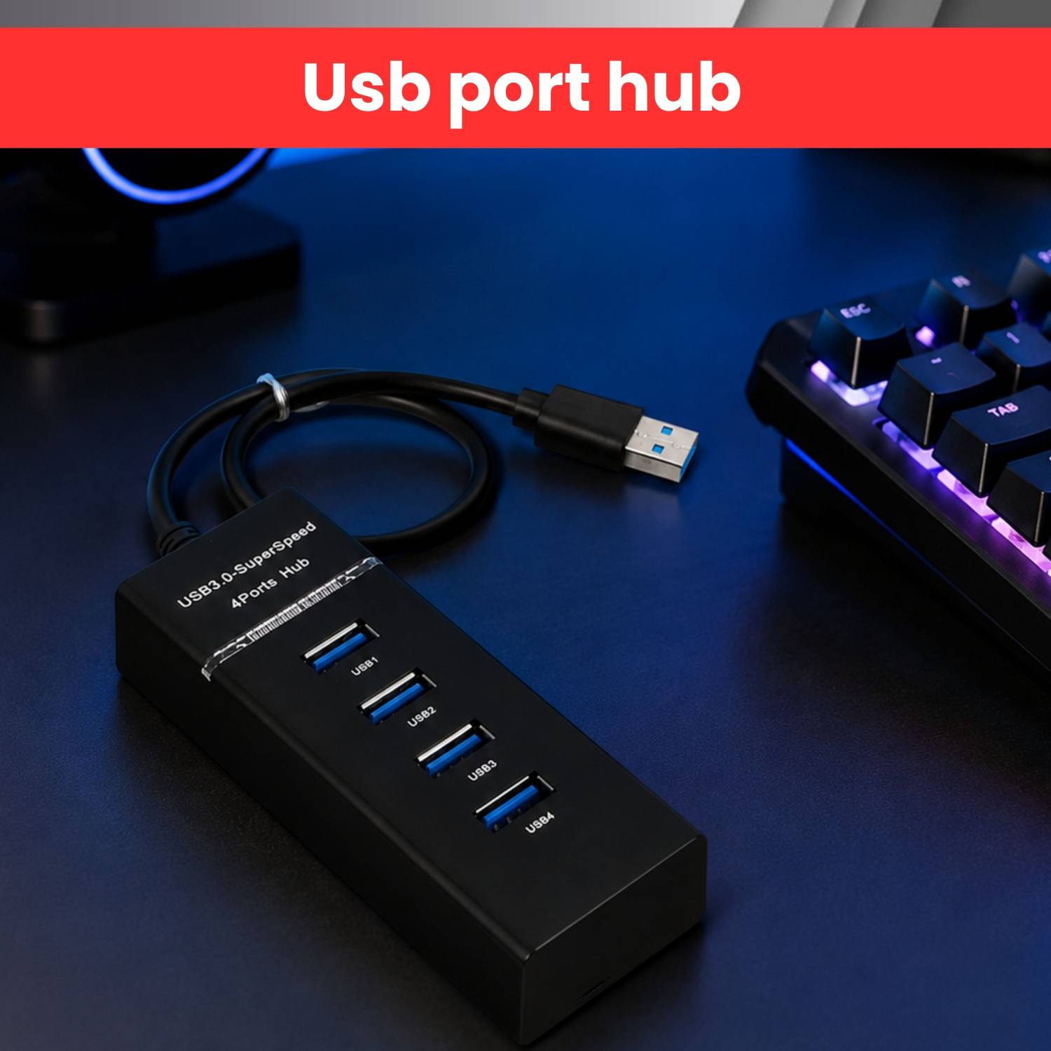 GUGGU USB Hub 3.0, 4-Port High-Speed Data Expansion Hub for Laptop BV334 USB Hub 3.0, 4-Port High-Speed Data Expansion Hub for Laptop BV334 USB Hub