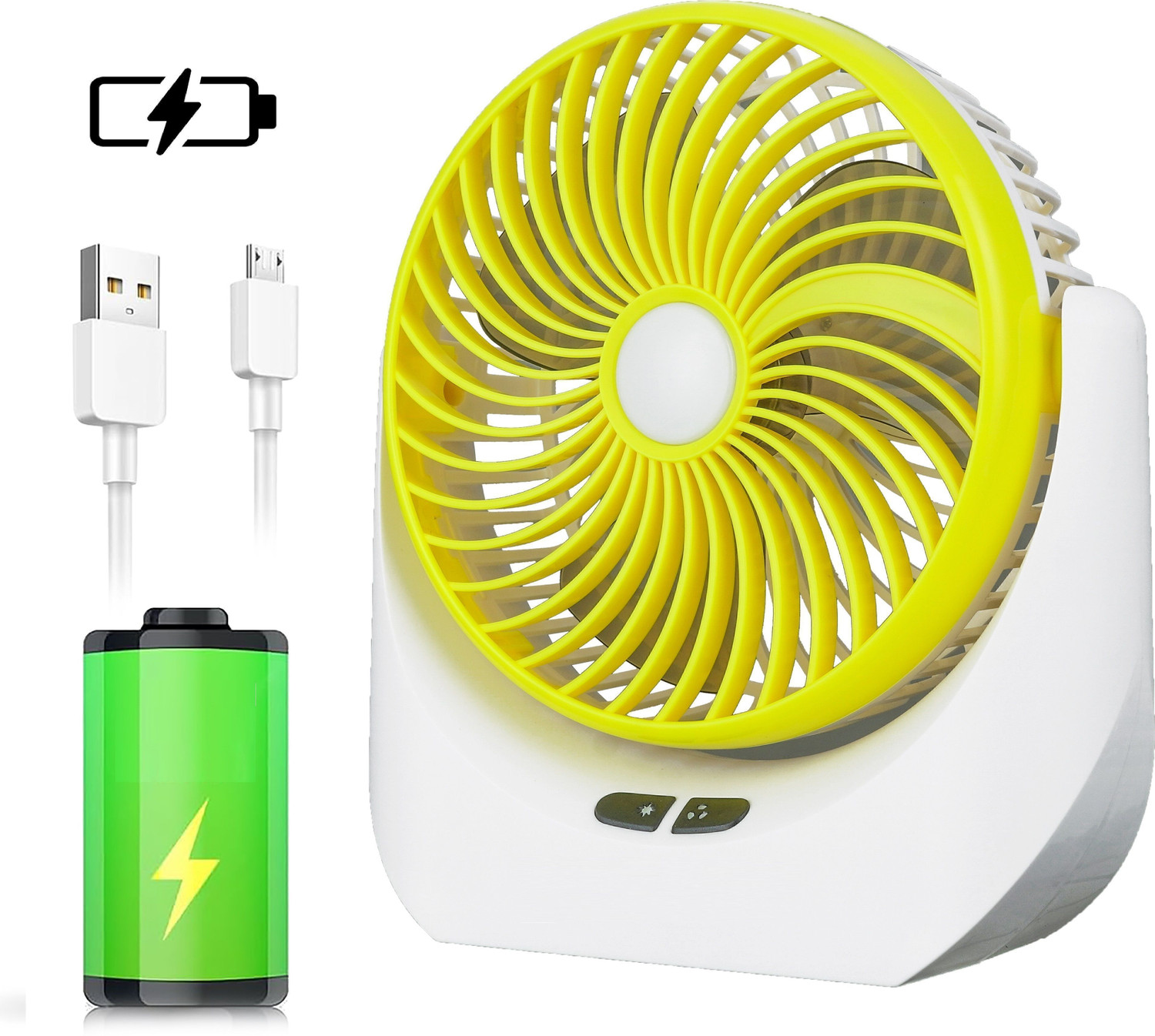 Image of TAKSHA FANS High Speed Rechargeable portable Table Fan with LED Light Battery Powered 3-Speed Portable Mini USB Fan For Home, Office , Kitchen USB Fan
