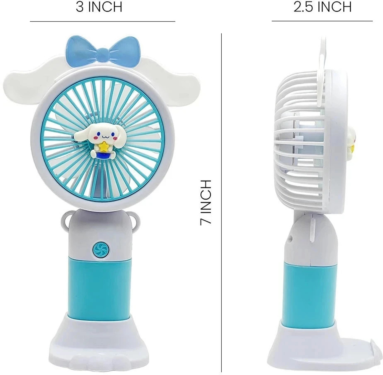 Image of Felinar Foldable Mini Portable Fan Rechargeable USB Handheld Fan 1-Speed Adjustable Mini Portable Fan Rechargeable USB Handheld Fan in blue USB Fan