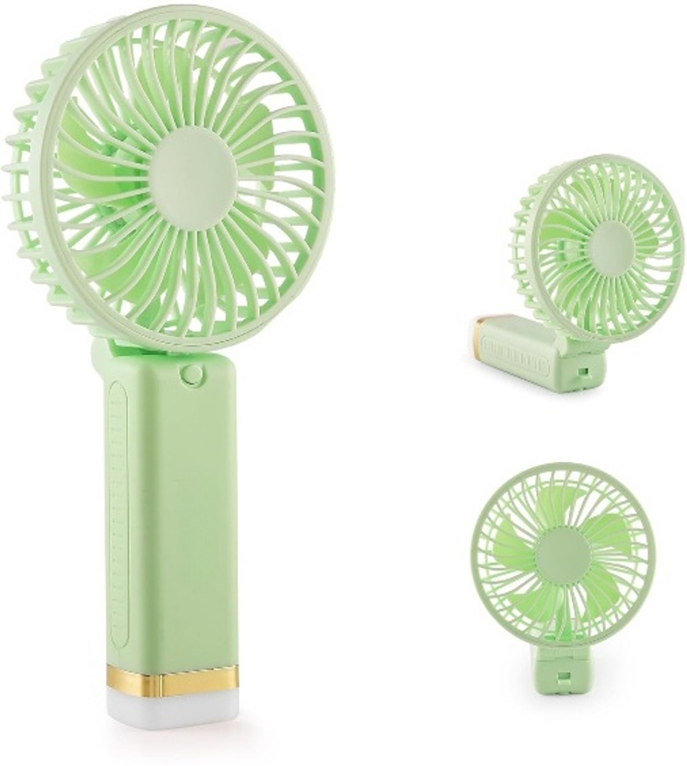 Image of PLERIZA Foldable Mini Fan, Small Fan,USB Charging Hand Fan with 1200mAh Battery & 3 Speed Modes | Travel, Makeup, Kitchen,Women's USB Fan