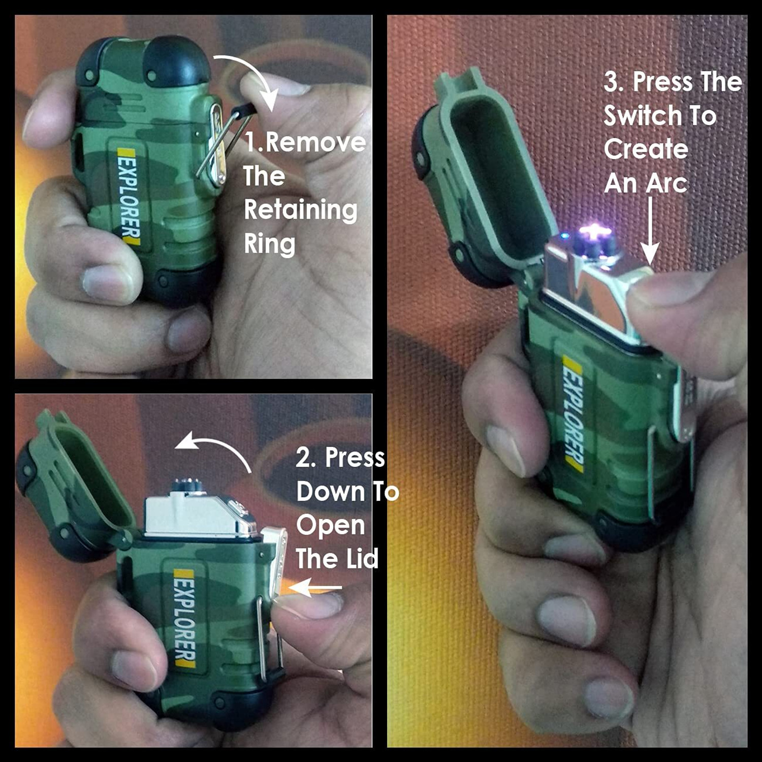 Image of Clairbell Explorer USB (Cigaratte Lighter)Windproof Flameless ARC Rechargeable LighterY242 Explorer USB (Cigaratte Lighter)Windproof Flameless ARC Rechargeable LighterY242 Pocket Lighter