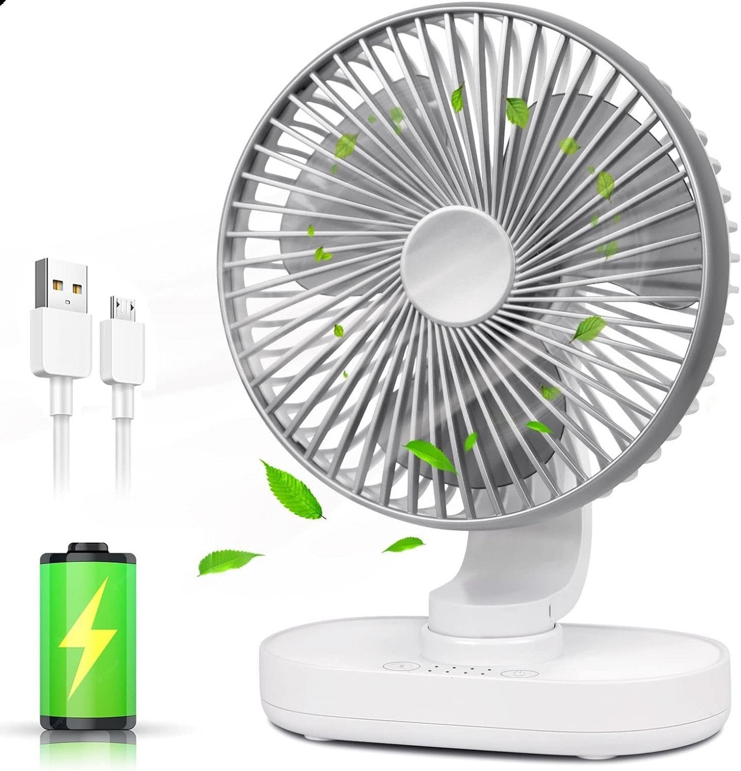 Image of Fancy Personal Foldable Portable Desk Table Cooling USBPortable Double-Ended Spray Fan, Desk Fan with Mist Spray USB Air Cooler, Rechargeable Fan