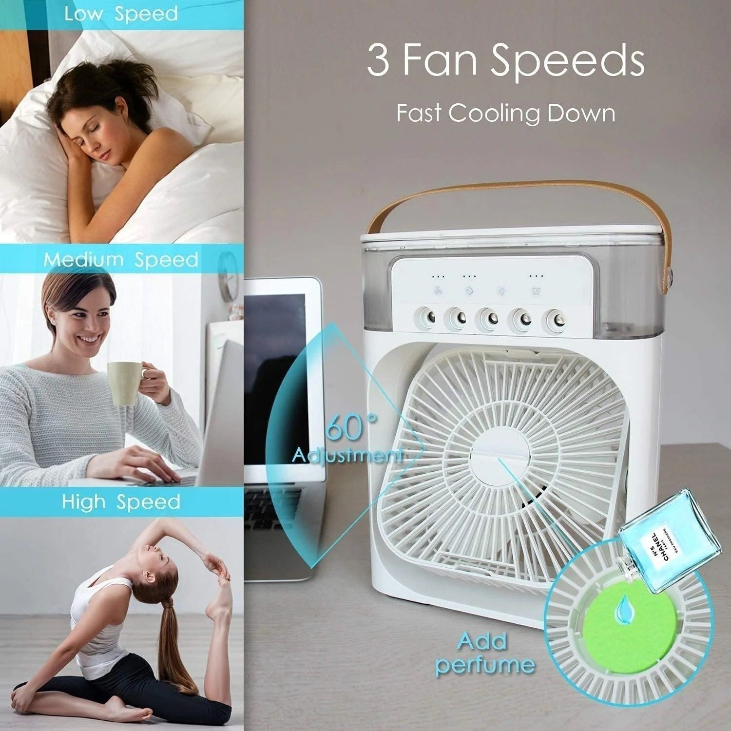 Image of Eft Air Conditioners Small AC Quiet Personal Air Cooler CAC72 USB Air Cooler