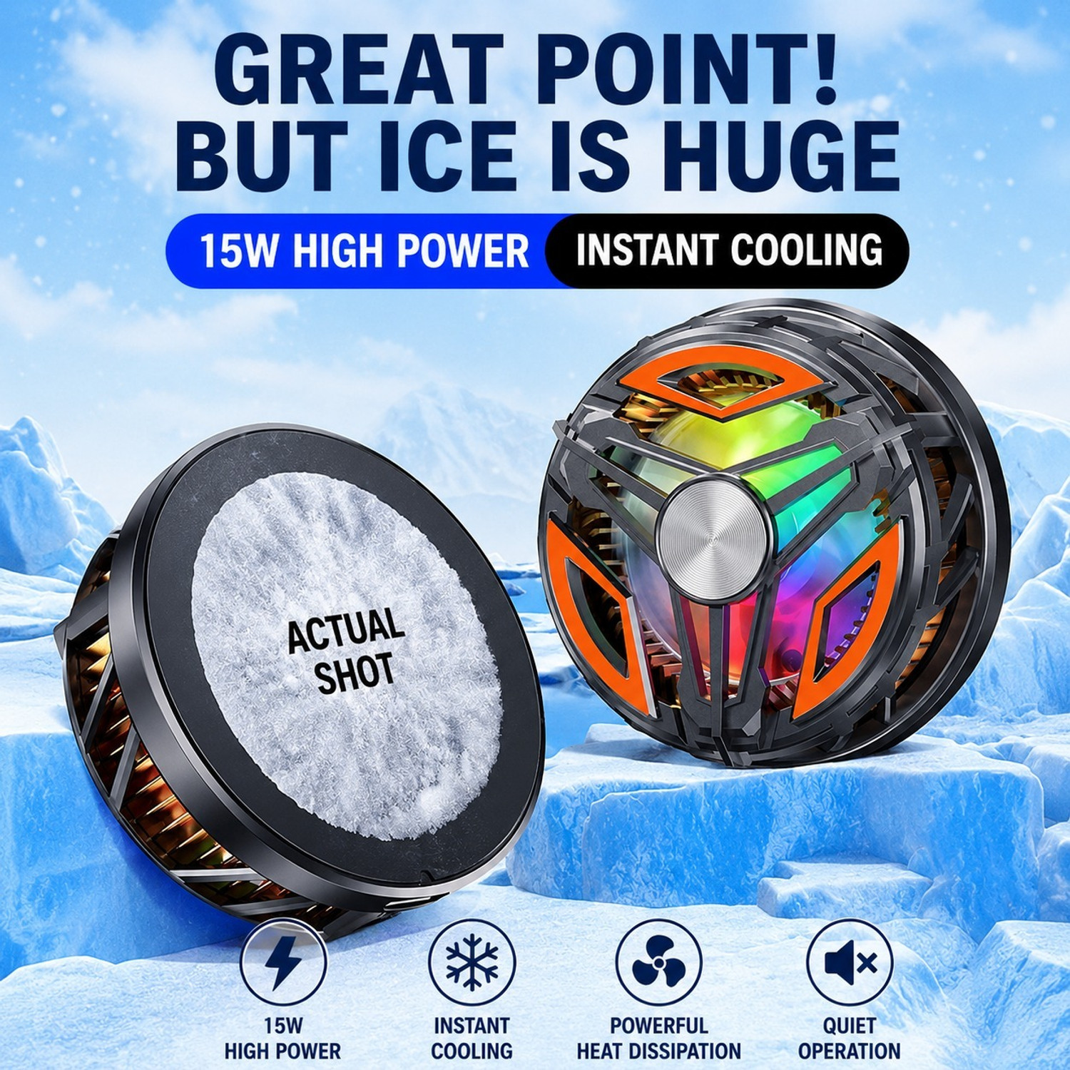 Image of Flipkart SmartBuy Magnetic Cooling Fan Radiator with Type C Interface for Gaming Mobile Phones X79 Magnetic Cooling Fan USB Fan