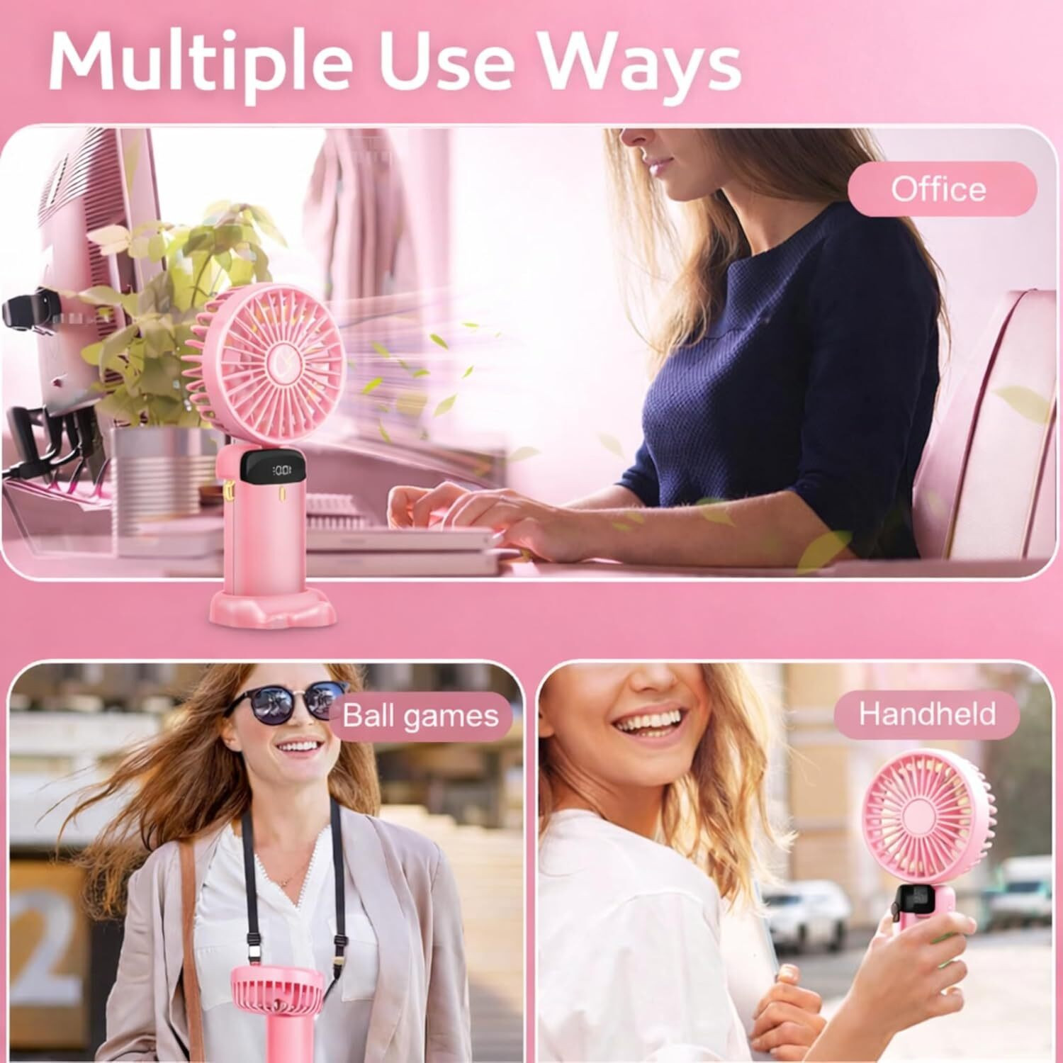 Image of Hokiit Mini Hand Fan,Portable Fan USB Rechargeable Fan ,Small Pocket Fan Mini Portable Hand Fan with 5 Speed & 1800 mah battery USB Fan USB Fan