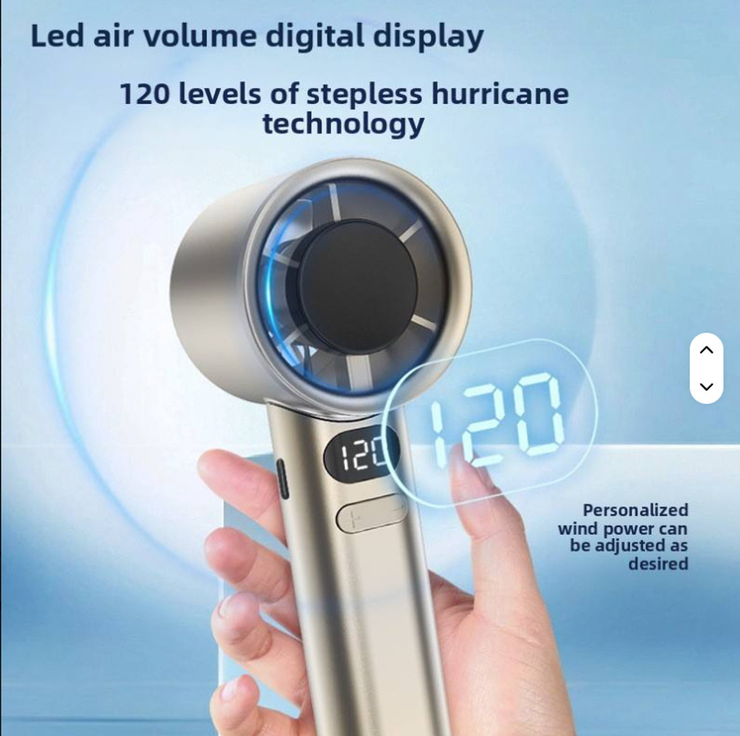 Image of Carecase Portable USB Rechargeable Desktop and Pocket Handheld Turbo Fan Air Cooling with Light for Outdoor Use USB Fan