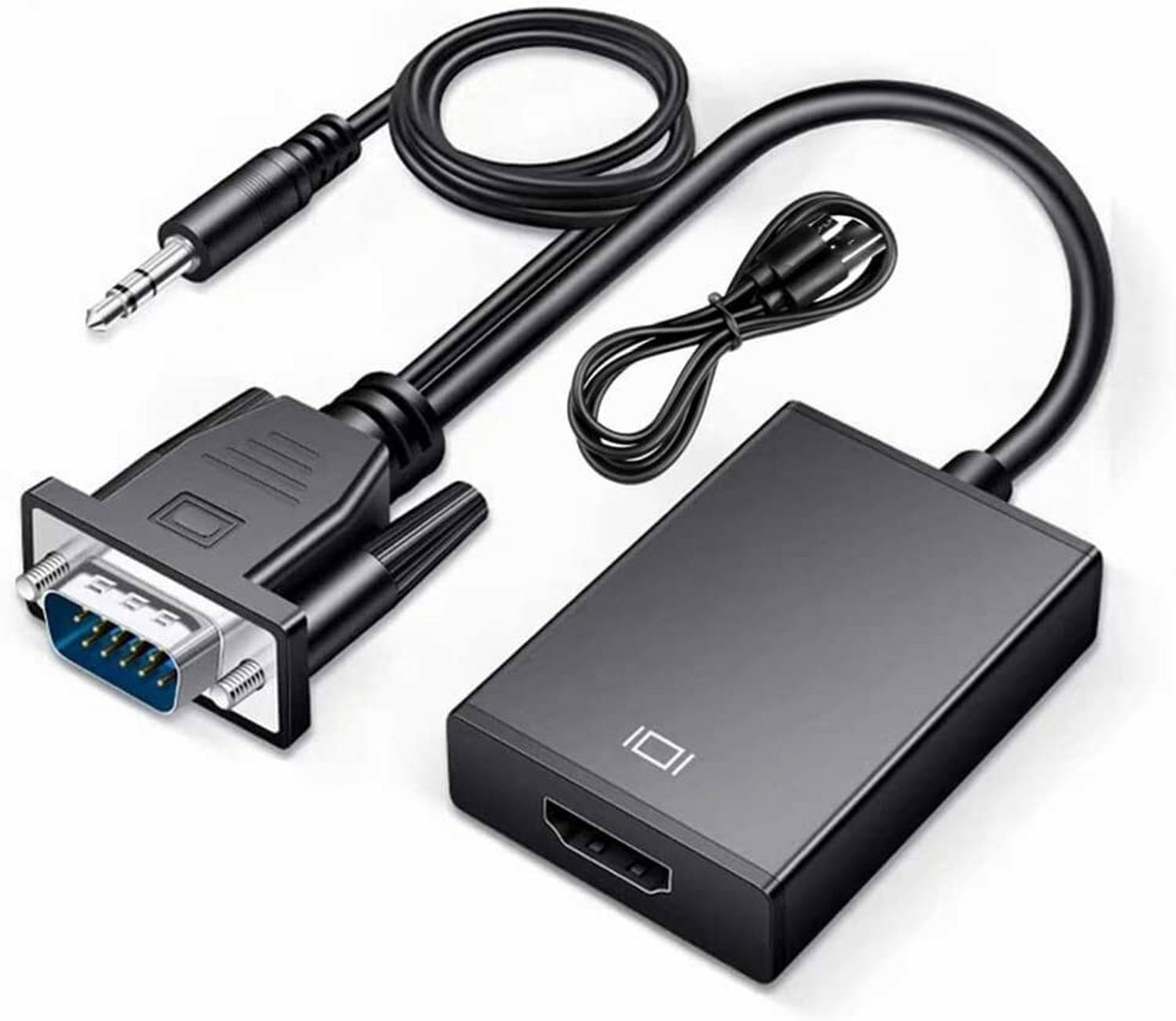 microware TV-out Cable Universal VGA & Audio to HDMI Converter, Cable Version, VGA + Audio in/HDMI Out
