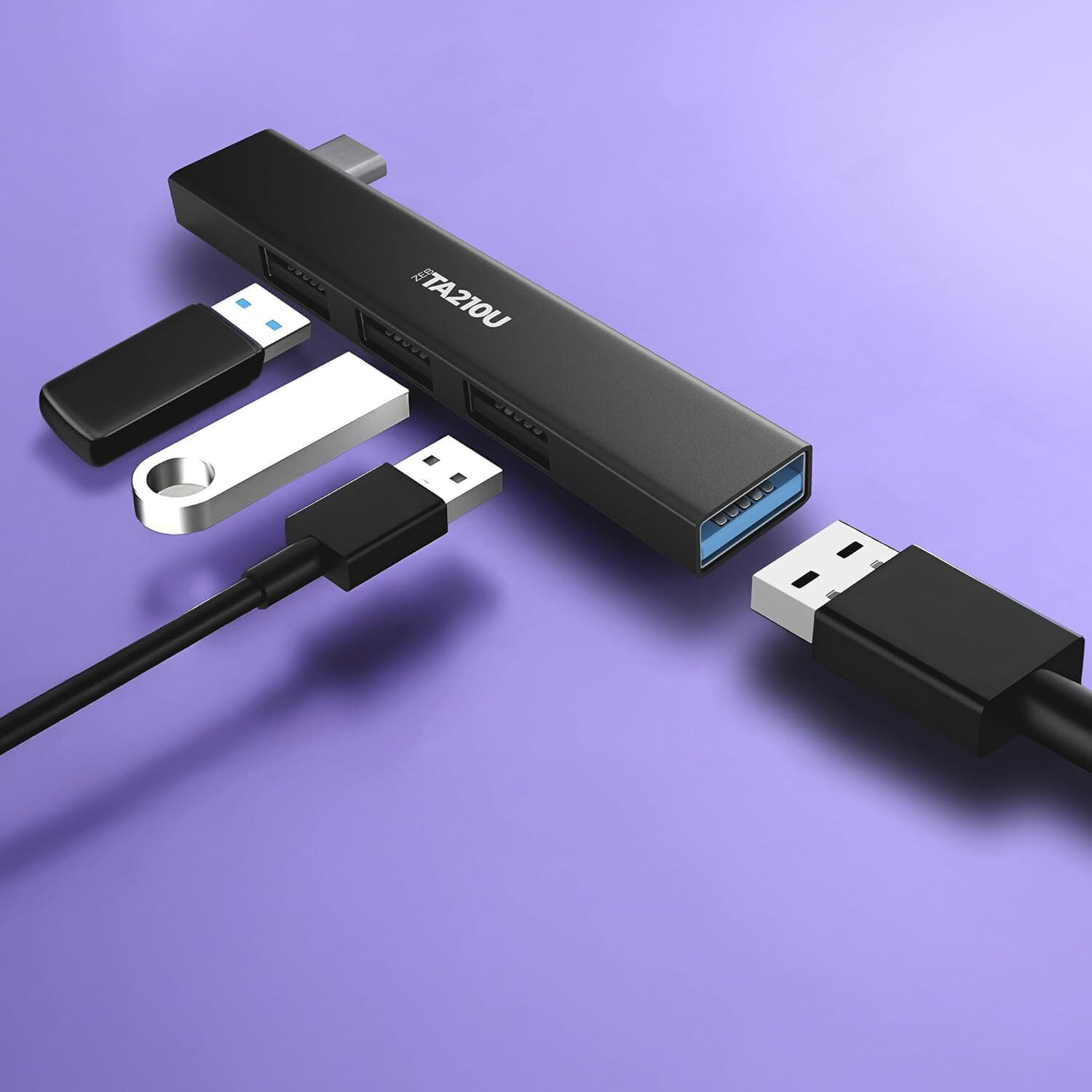 Image of ZEBRONICS 4 in 1 Type-C to USB Hub, USB 3.0, 4 USB Ports, Speeds Upto 5 Gbps Zeb-TA210U USB Hub