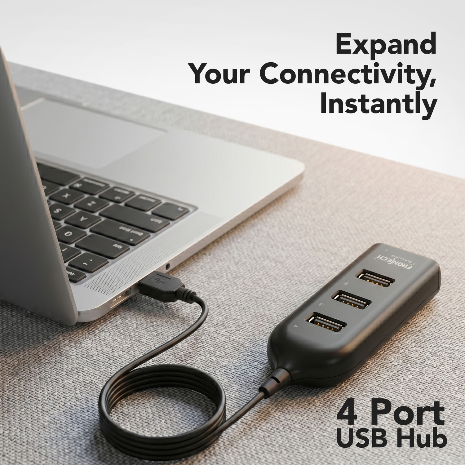 Image of Frontech 4 Port USB Hub, USB 2.0 Splitter Hub with 480 Mbps High-Speed Data Transfer NC-0085 USB Hub