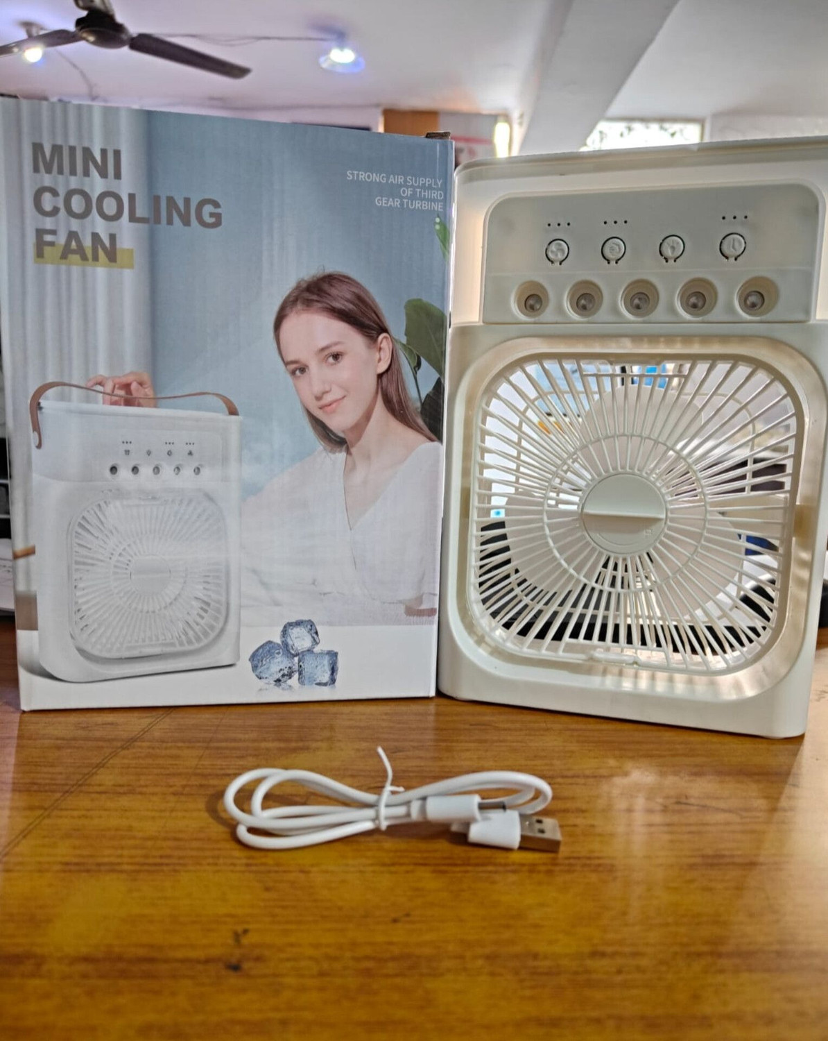 Image of ZAM ZAM ENTERPRISES Mini Air Cooler with Water Tank,Mist humidifier, Multi-Speed Desktop Cooler MAC-01 Led Light, USB Air Cooler, USB Air Freshener