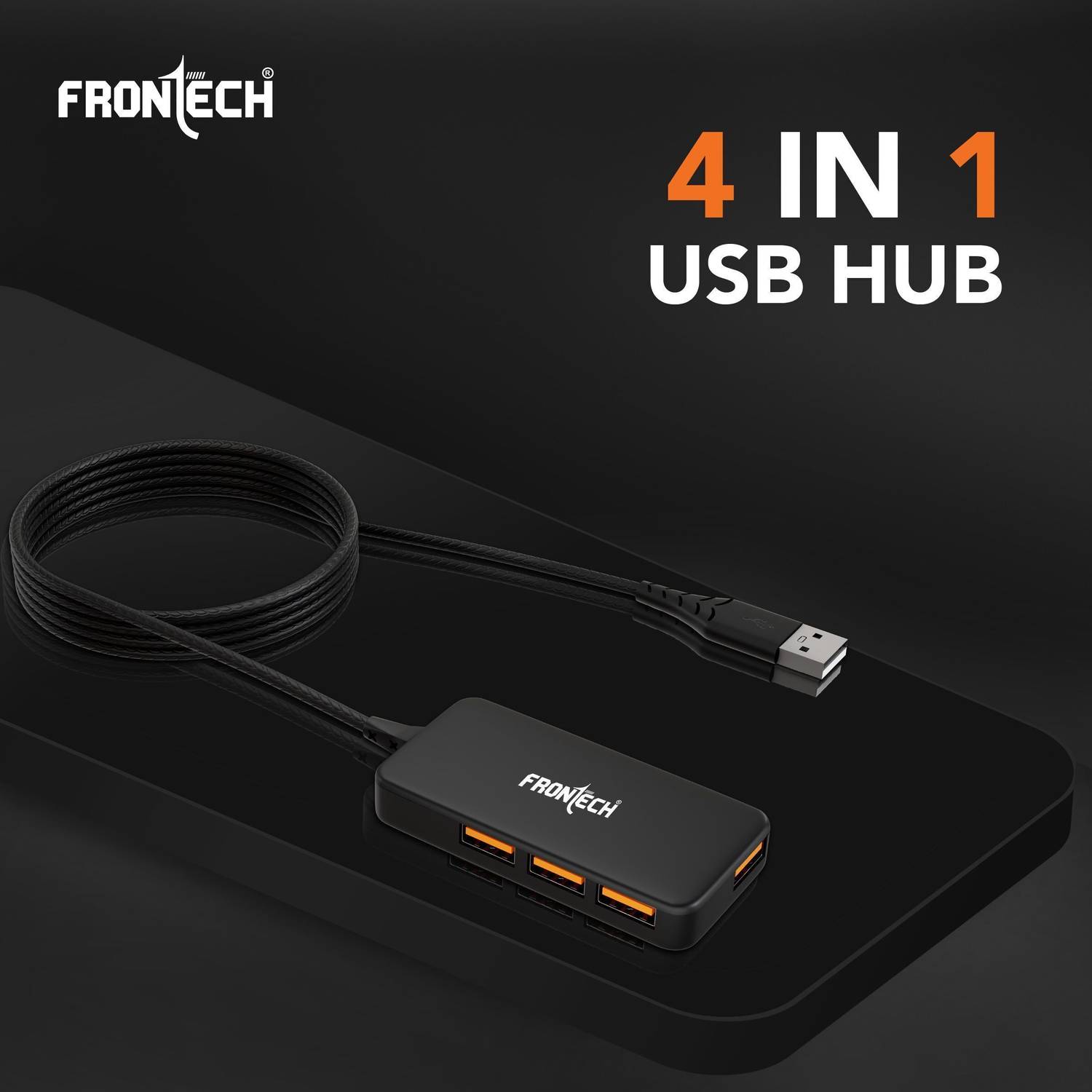 Frontech 4 in 1 USB Hub Dock, 150 Cm Cable, 480 Mbps - Image 2
