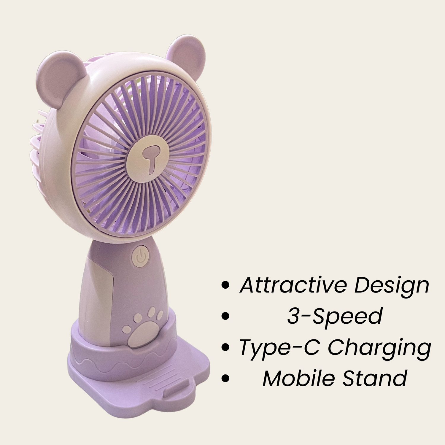 Image of WOYR 3 Speed Portable Fan Rechargeable with stand|Small Fan Portable Fan Rechargeable Fan