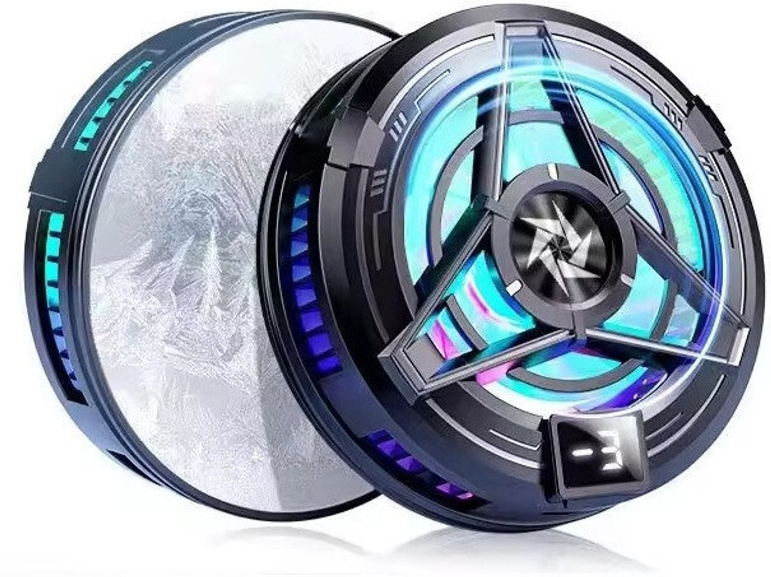 Image of SKOON Magnetic Mobile Cooler | Metal Adhesive Plate | Universal Clip | LED display USB Fan