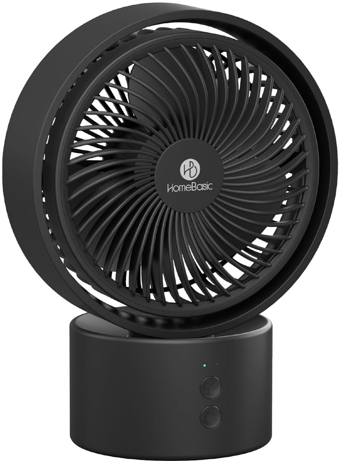 Image of HOMEBASIC Rechargeable USB Desk Fan, 5 Speeds, 2600mAh Battery, 120 Auto Rotation Brushless Motor, Ultra Quiet, Type-C Charging, for Home, Office, Travel USB Fan
