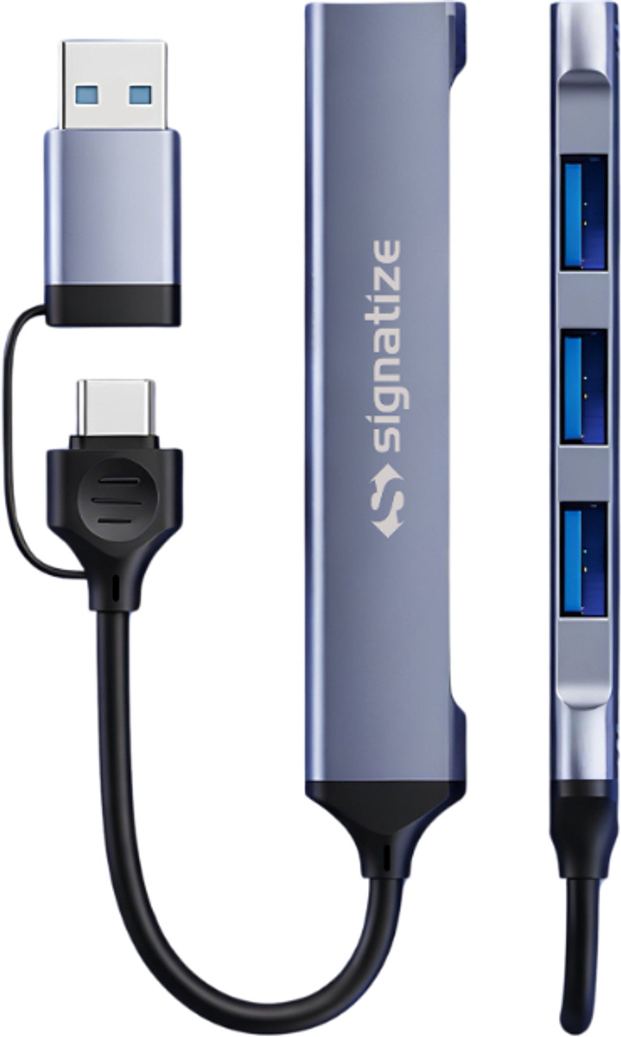Image of SIGNATIZE Type C Hub, Type-A+C to 4 Port With 1*USB 3.0 Ports 3*USB 2.0 Port, Upto 5 Gbps Data Transfer For Laptop, Mac, Tablets & Smartphones USB Hub