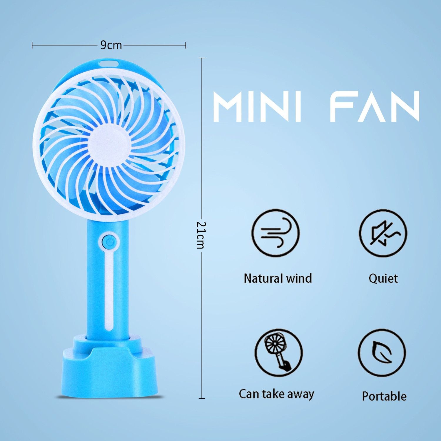 Image of MZ K5 (RECHARGEABLE PORTABLE USB FAN) With Built-In Mobile Stand 1200mAh Battery USB Fan