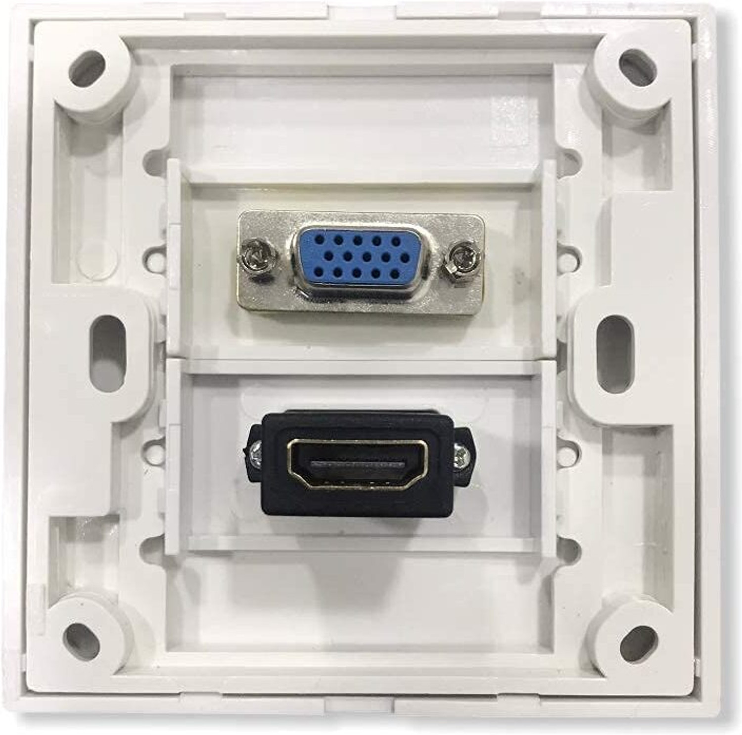 Image of VOOCME HDMI /VGA Multimedia Modular Wall Socket Face Plate Socket Plug Jack Cable or Adapter for Home /Office. HDMI Connector