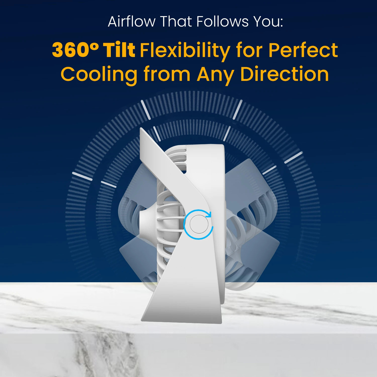 Image of Portronics CoolCube Mini, 2-in-1 Desktop & Wall Fan, Type-C Charging, 3 Speed Modes,2000mAh POR-3089 USB Fan