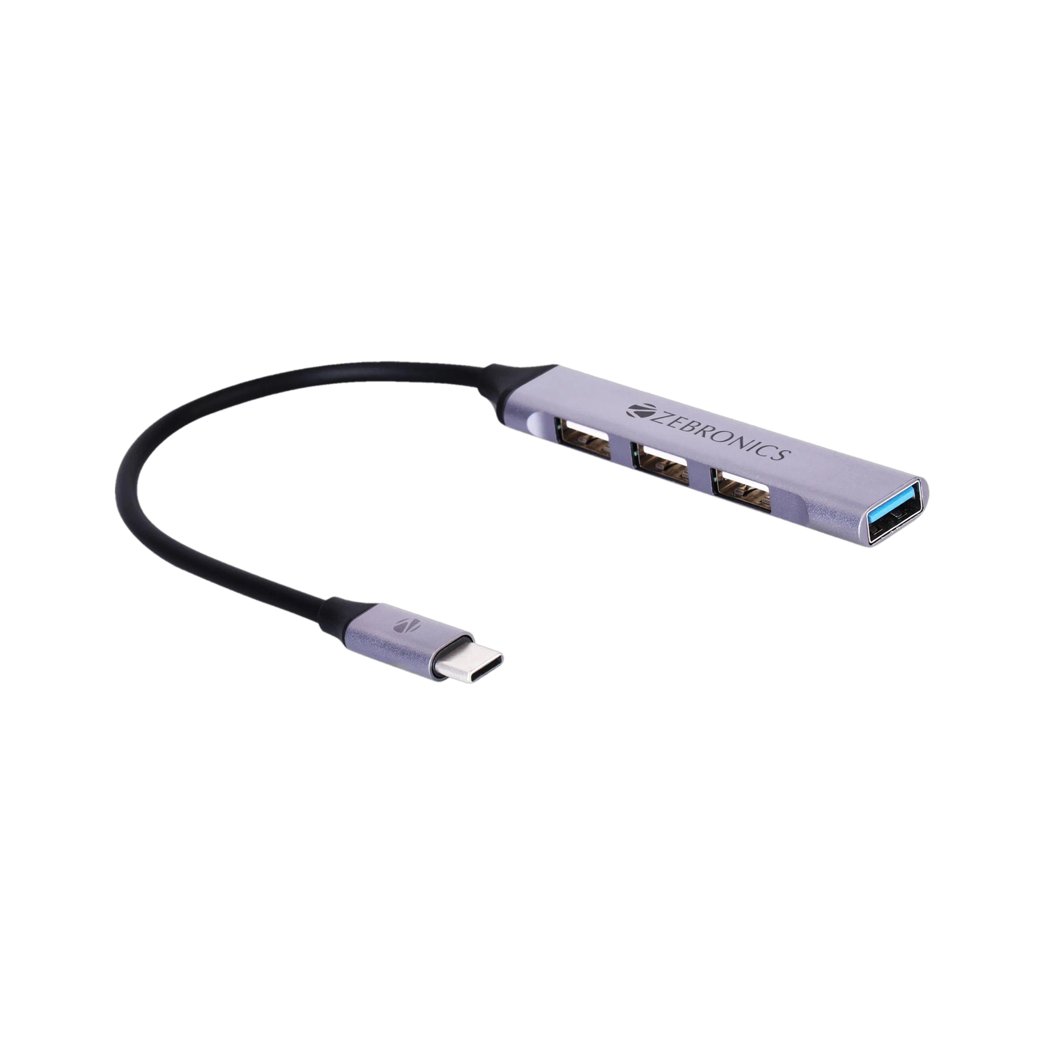 ZEBRONICS (4 in 1)Type C to USB 3.0, 4 Port hub with Hi Speed Data Transfer, Zeb-TA200U Laptop Accessory