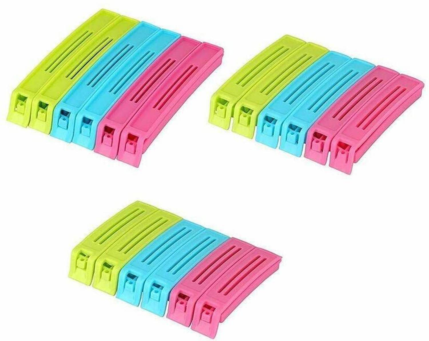 Adnate Sealing Pouch Clips Fresh-Keeping Can be stored Fresh Foods Snacks Chips or Coffee Bags Set 18 Pcs (Multicolor) Manual Vacuum Bag Sealer