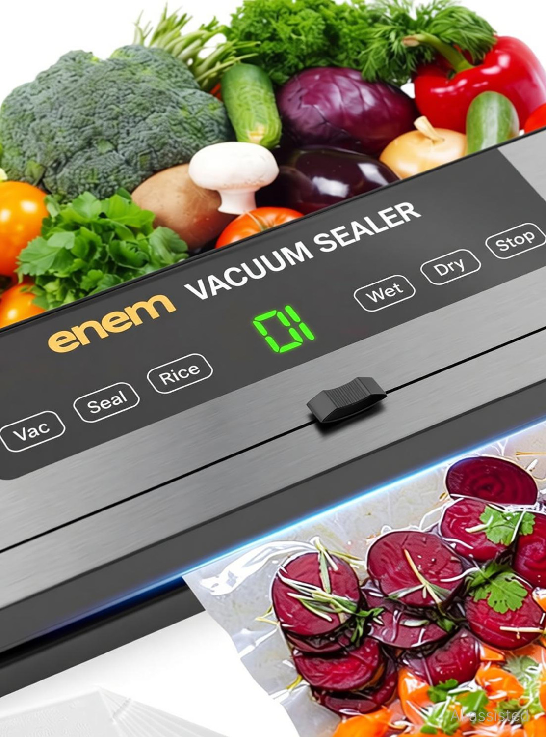 Image of Enem Sealing Machine for Food Packet with 10 Pouch Automatic Vacuum Bag Sealer