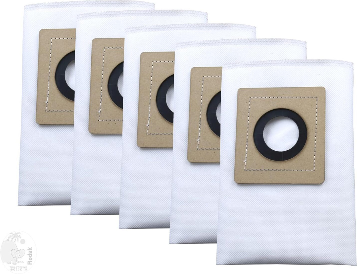 Image of Rodak Set of 5 Dust Bags Compatible with Euroclean Pro, Tear Resistant, 3-Ply Vacuum Cleaner Bag