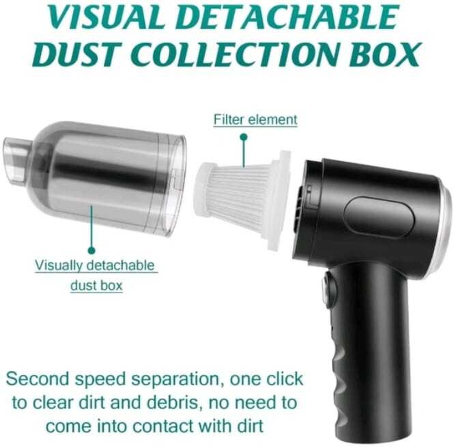 Image of Adi Vacuum cleaner 01 Hand-held Vacuum Cleaner with Anti-Bacterial Cleaning, Reusable Dust Bag