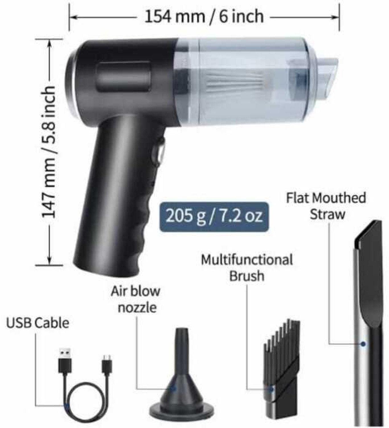 Image of Adi Vacuum cleaner 01 Hand-held Vacuum Cleaner with Anti-Bacterial Cleaning, Reusable Dust Bag