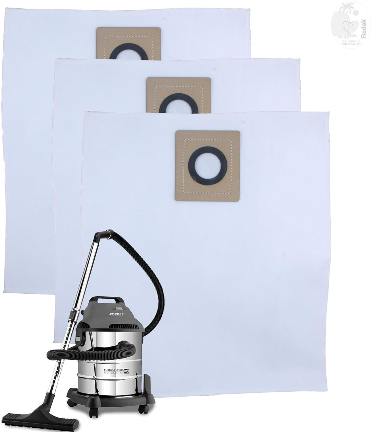 Image of Rodak Set of 3 Dust Bags Compatible with Euroclean Pro, Tear Resistant, 3-Ply Vacuum Cleaner Bag