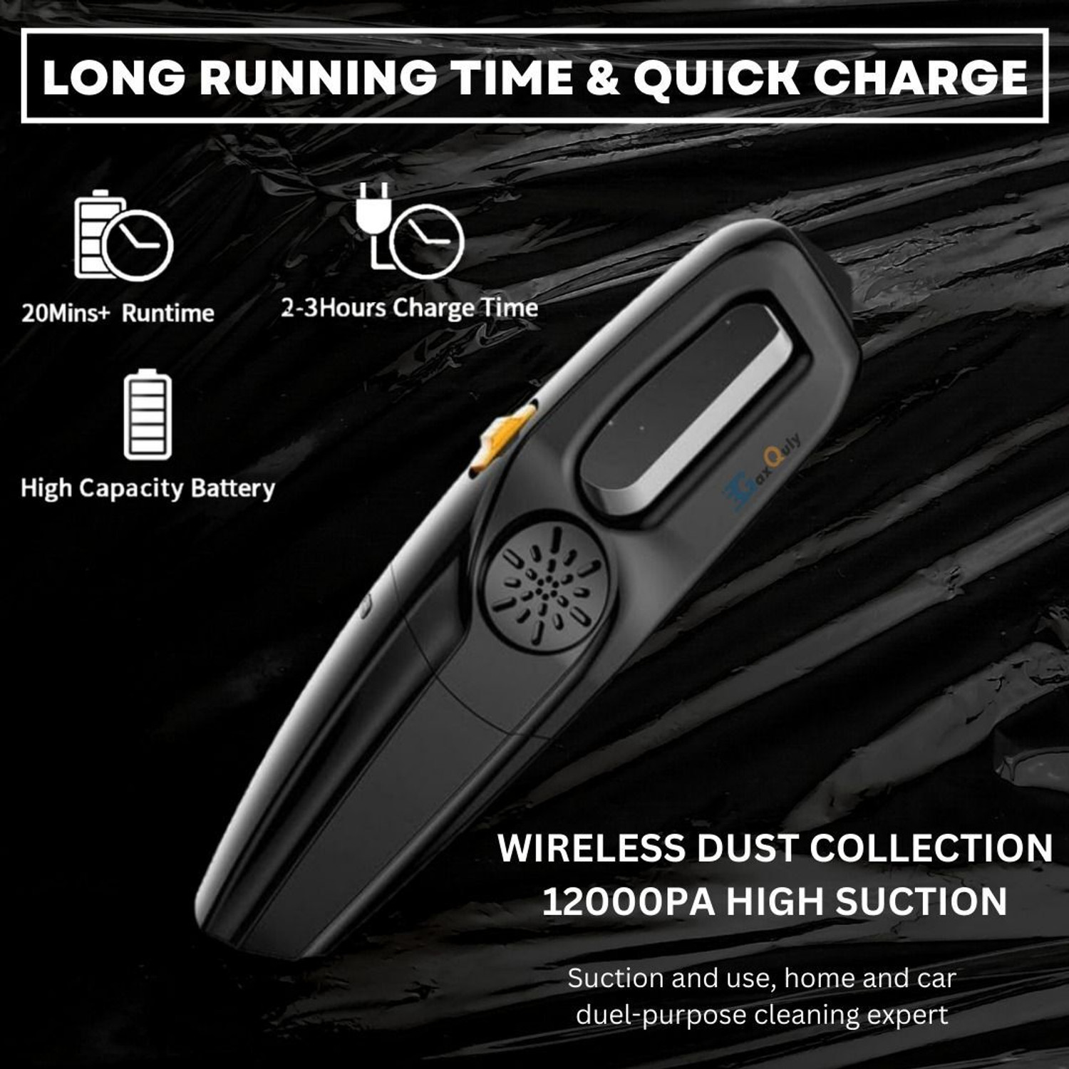 Image of GaxQuly Handheld Cordless Car Vacuum Cleaner Rechargeable for Home,Office,Pet Hair Hand-held Vacuum Cleaner with Reusable Dust Bag, 2 in 1 Mopping and Vacuum