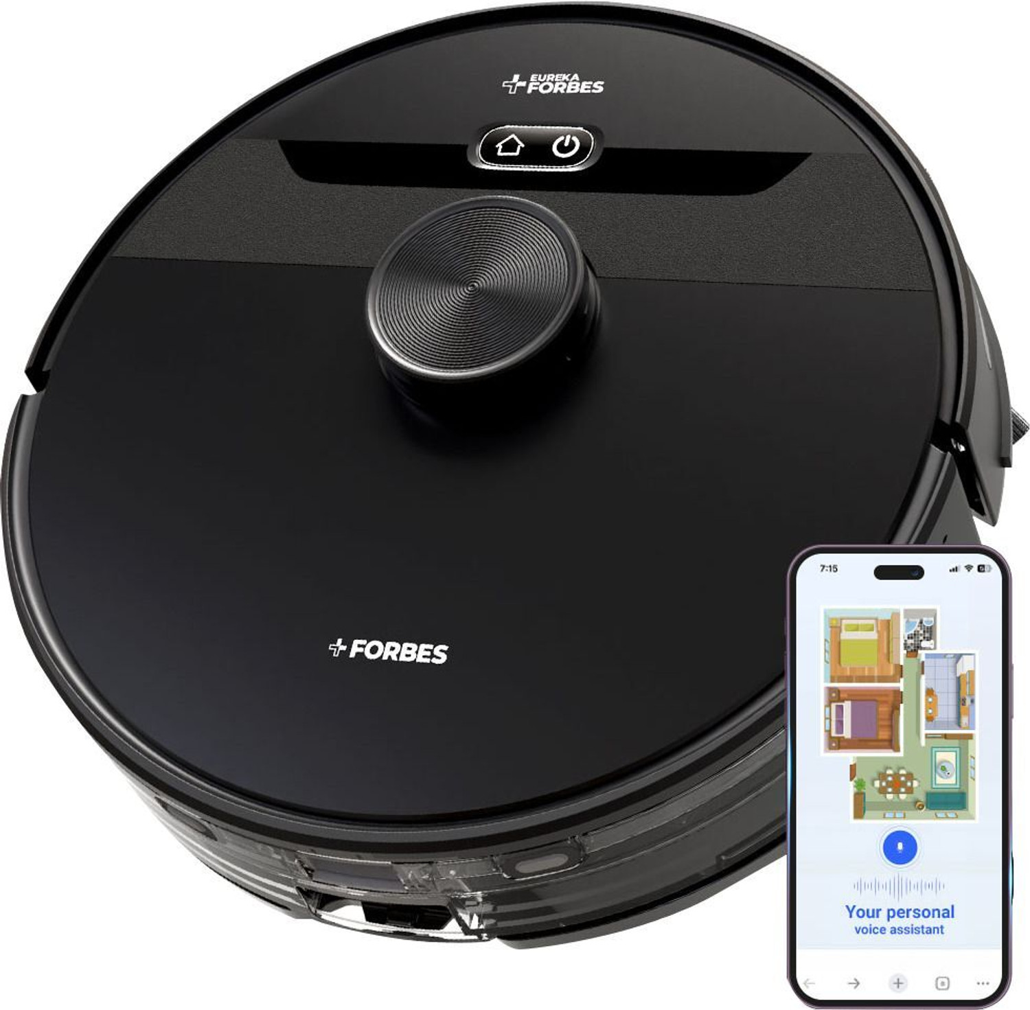 Image of Euroclean Eureka Forbes Forbes Smartclean With Home Mapping Pro Robotic Vacuum Cleaner Robotic Floor Cleaner (WiFi Connectivity)