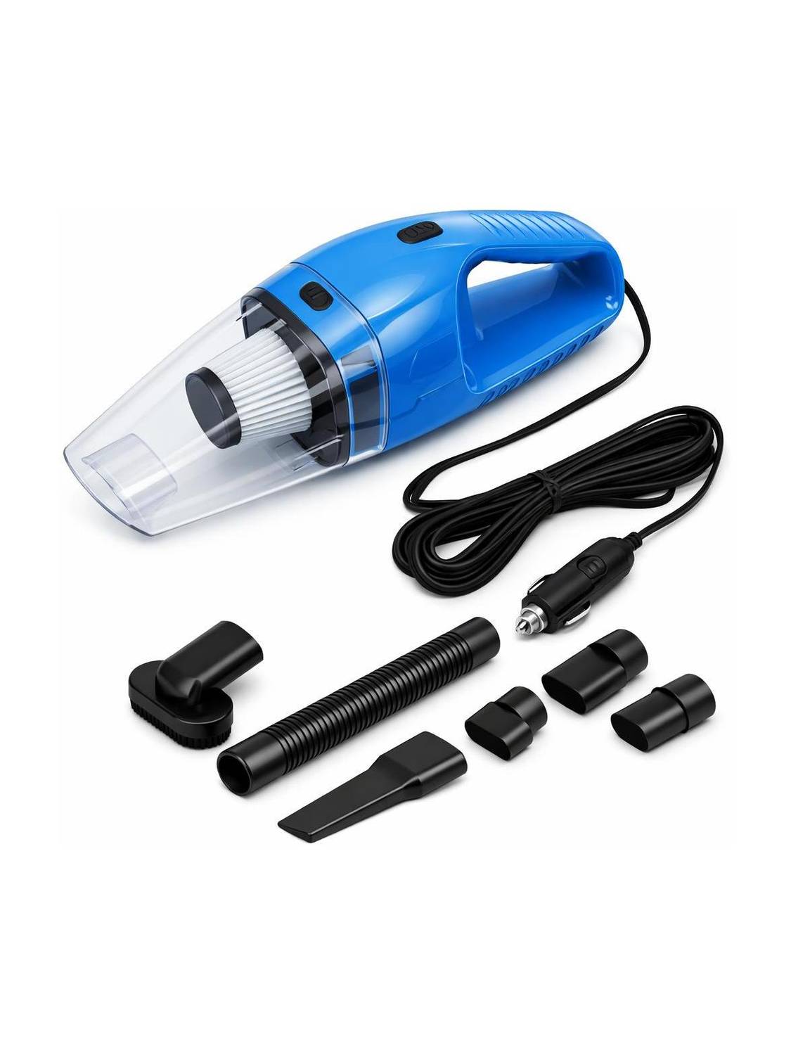 Onshoppy Portable 12V Car Vacuum Cleaner with Long Cord & Multiple Cleaning Nozzles Hand-held Vacuum Cleaner