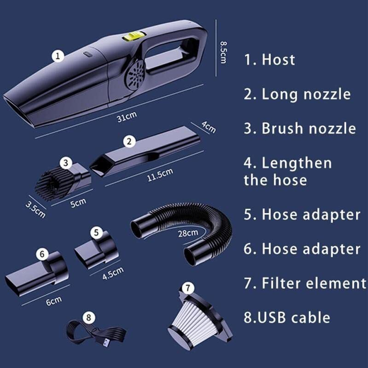 Image of GaxQuly Handheld Cordless Car Vacuum Cleaner Rechargeable for Home,Office,Pet Hair Hand-held Vacuum Cleaner with Reusable Dust Bag, 2 in 1 Mopping and Vacuum