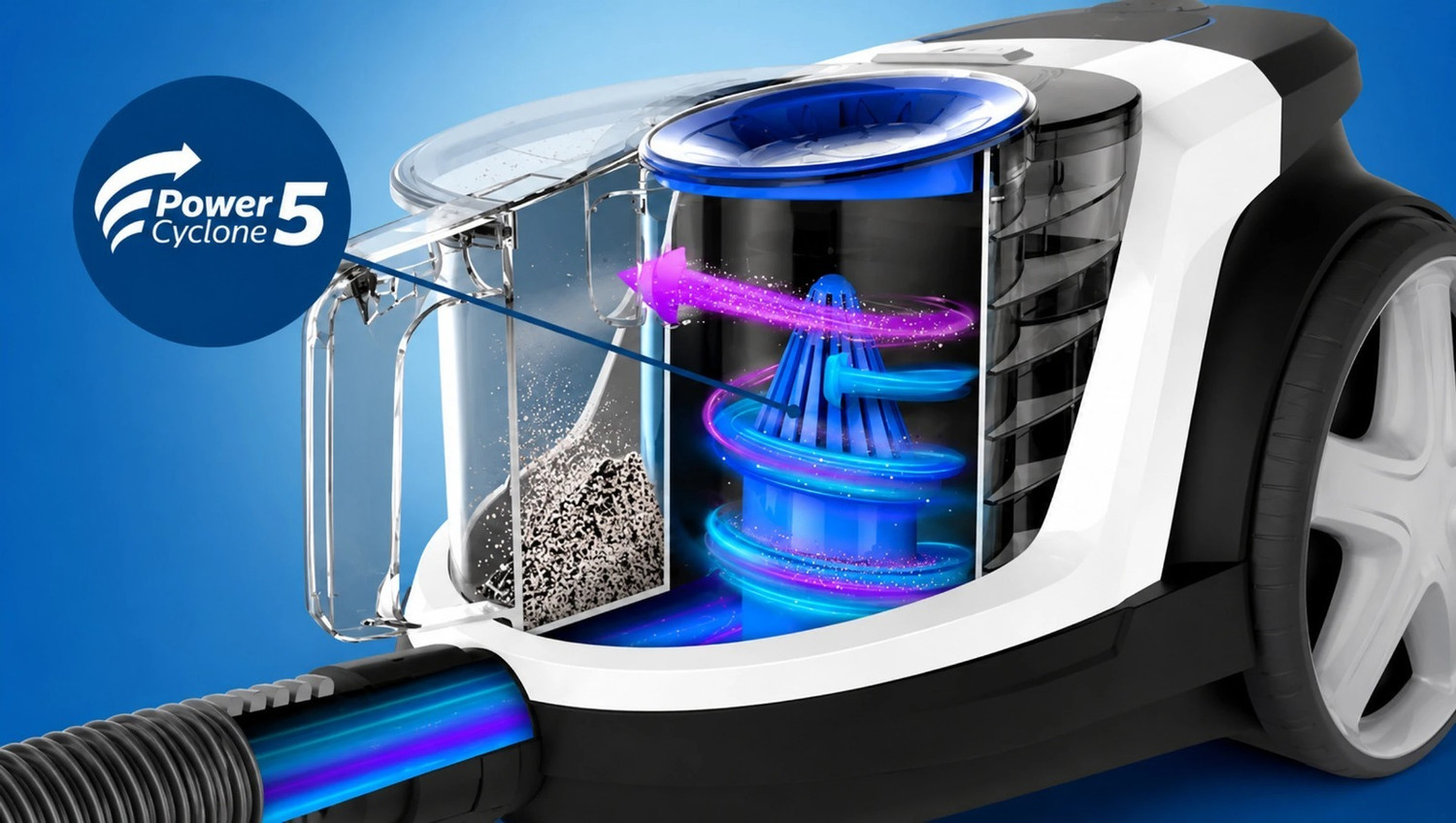 Image of PHILIPS FC9351 /01 Dry Vacuum Cleaner with 2 in 1 Mopping and Vacuum, Anti-Bacterial Cleaning, Reusable Dust Bag