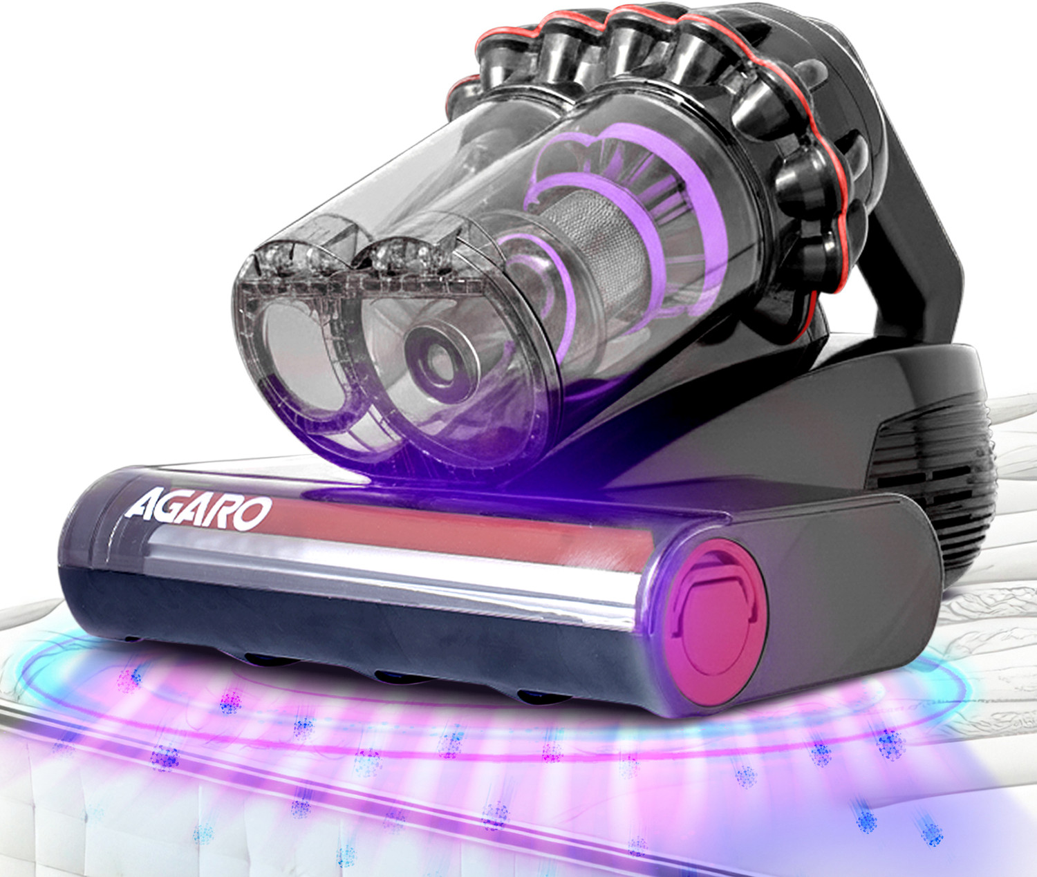 Image of AGARO Royal Mattress Vacuum Cleaner, 12kPa Suction Power & UV Light Sterilization Hand-held Vacuum Cleaner
