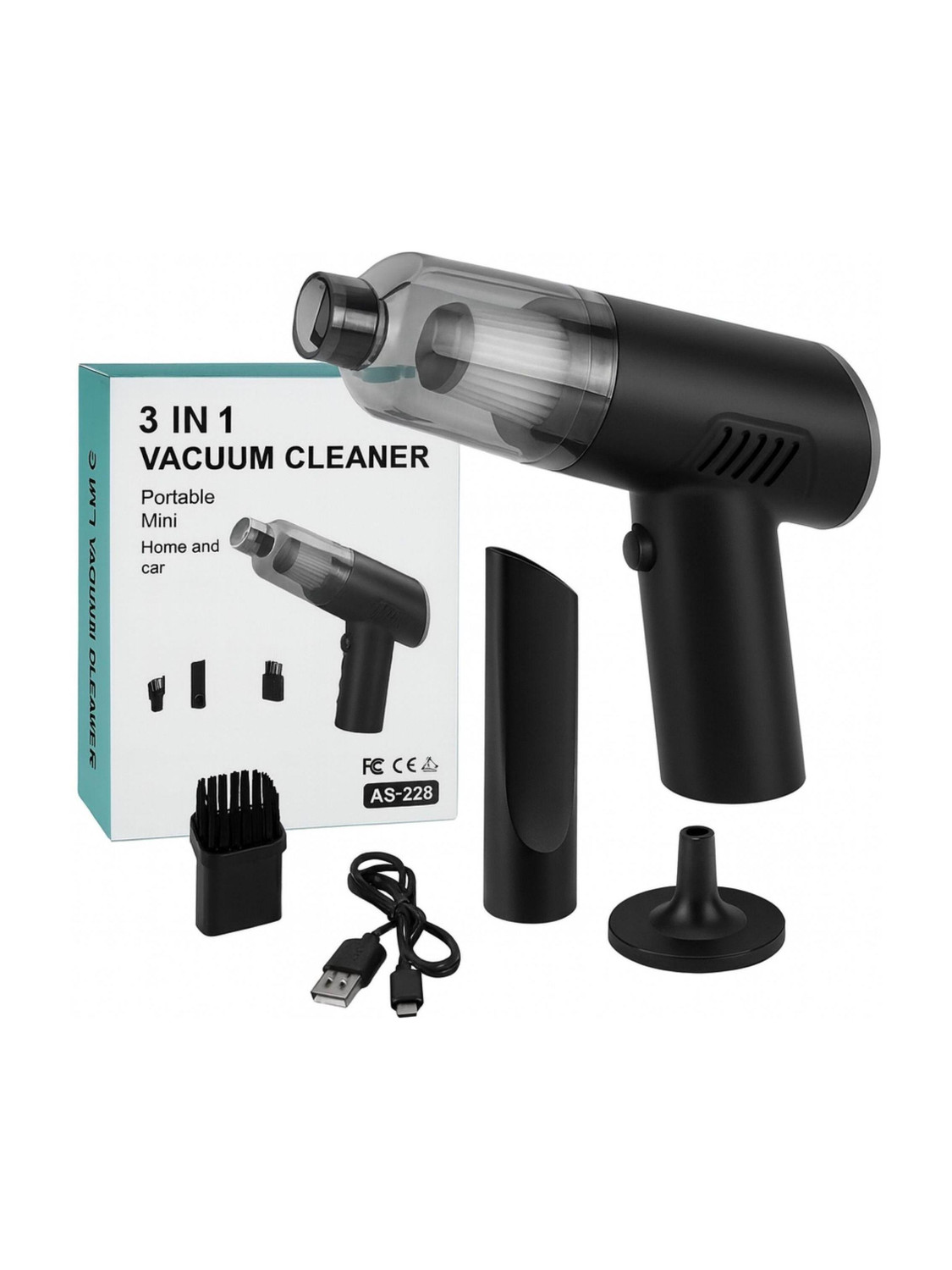 Image of peengh 3-in-1 Portable Wireless Vacuum Cleaner for Car, Home, Travel & Camping Cordless Vacuum Cleaner with 2 in 1 Mopping and Vacuum, Anti-Bacterial Cleaning, Swappable Battery