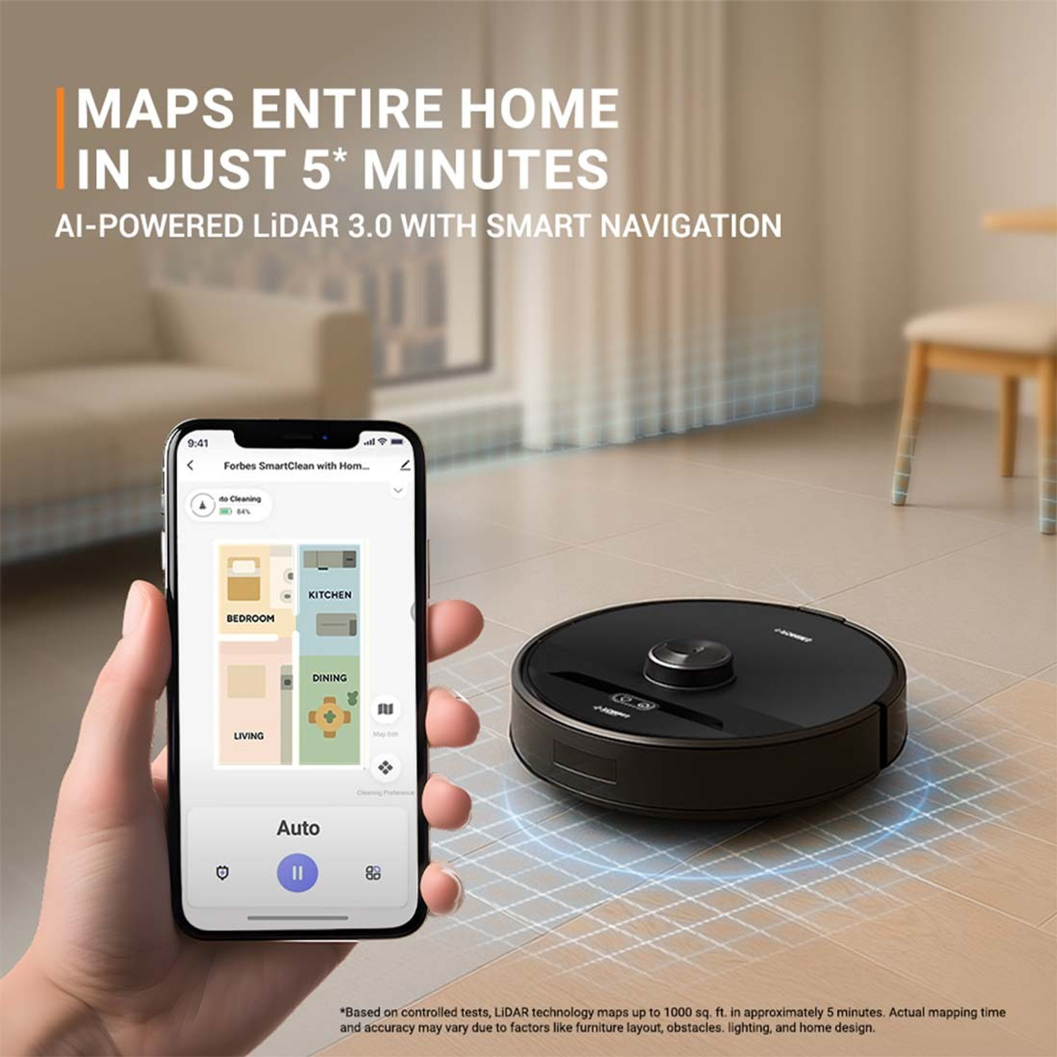 Image of EUREKA FORBES Smartclean Auto Bin S2 Robotic Vacuum Cleaner Robotic Floor Cleaner (WiFi Connectivity)
