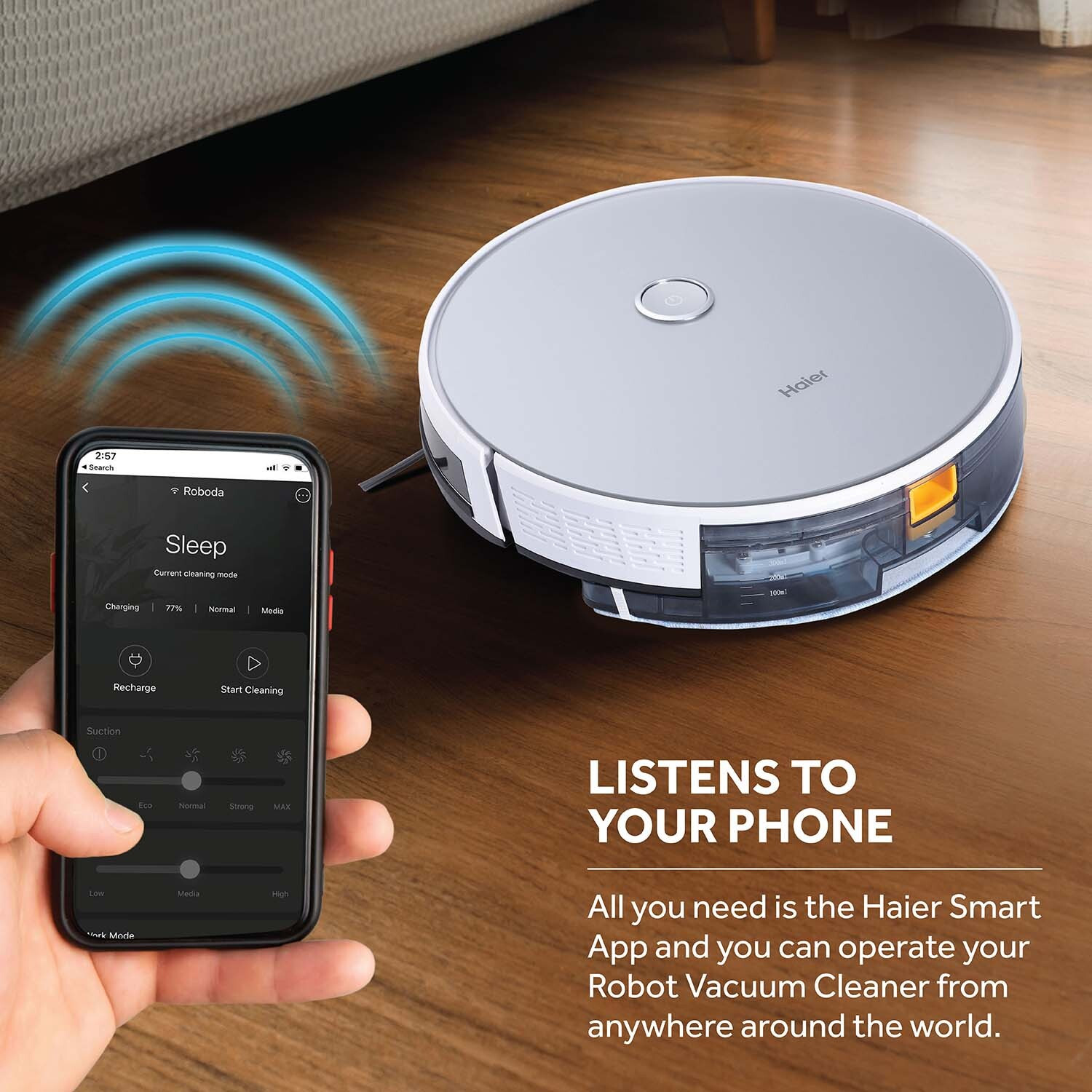 Image of Haier TH27U1 Robotic Floor Cleaner (WiFi Connectivity, Google Assistant and Alexa)